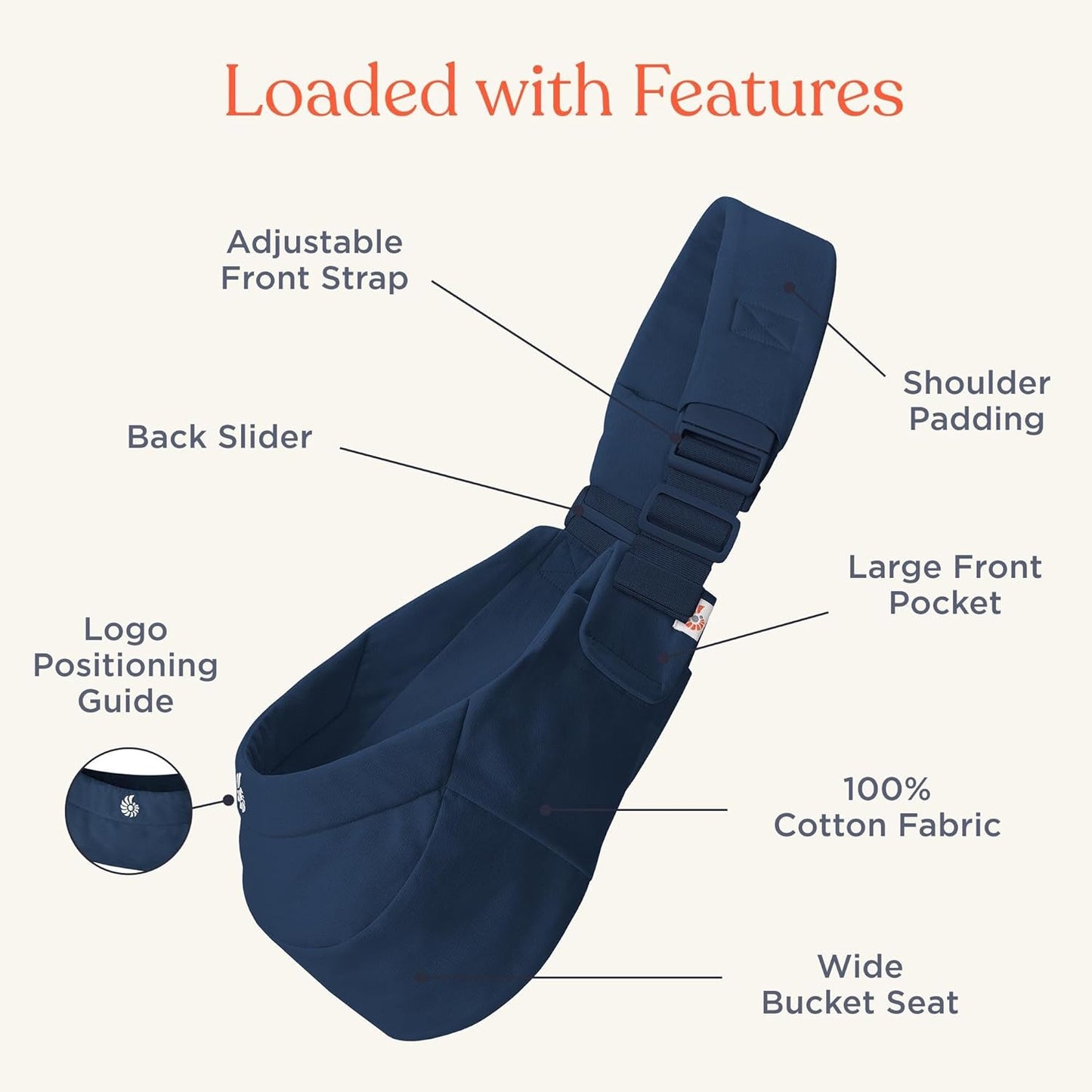 Ergonomische Babyhüfttrage, Midnight Blue