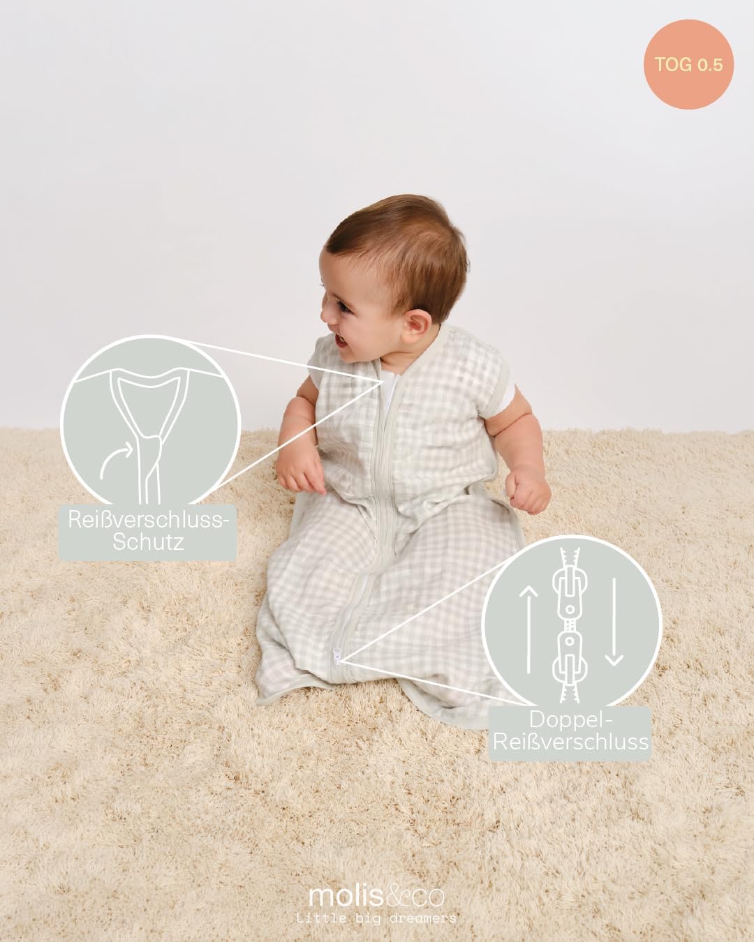 Babysommerschlafsack für Neugeborene, Mercury 0 Monate