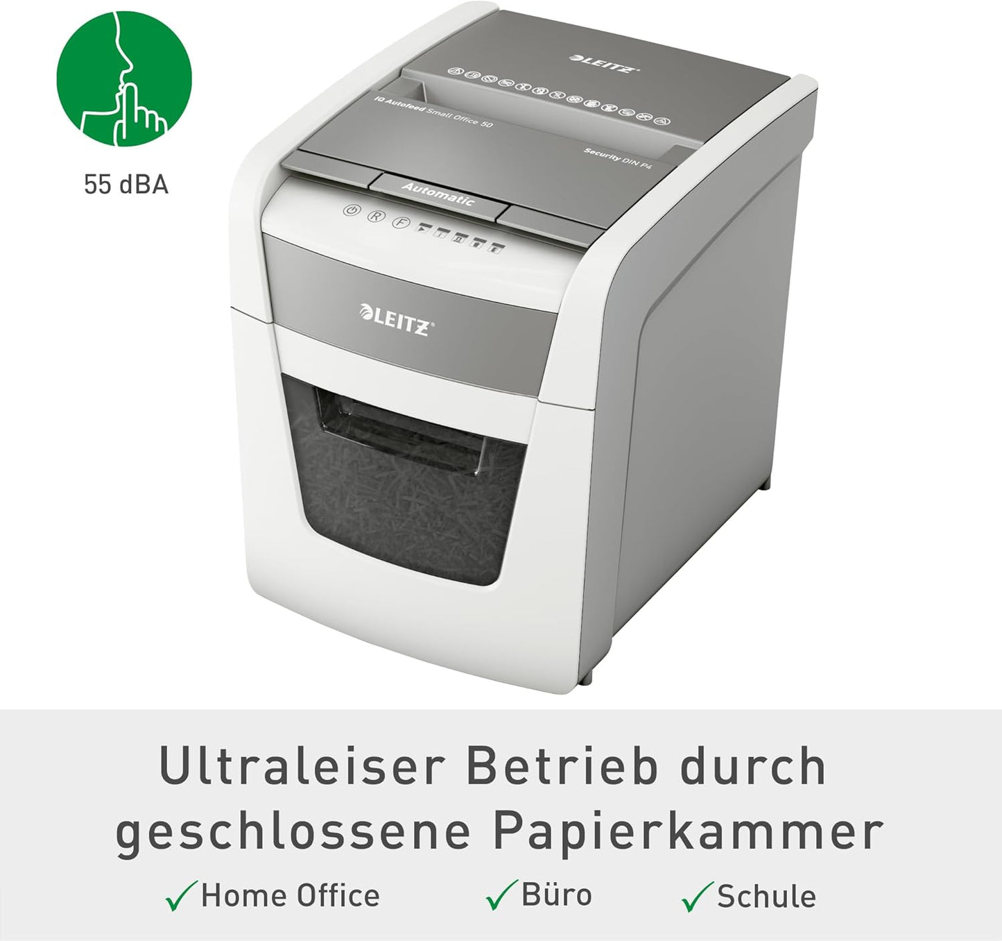 IQ Autofeed Aktenvernichter, P4 Partikelschnitt / 50 Blatt