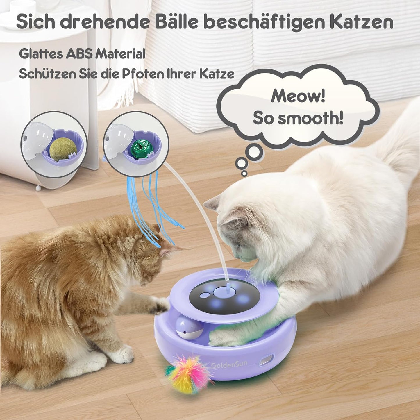 3 in 1 interaktives Katzenspielzeug, lila