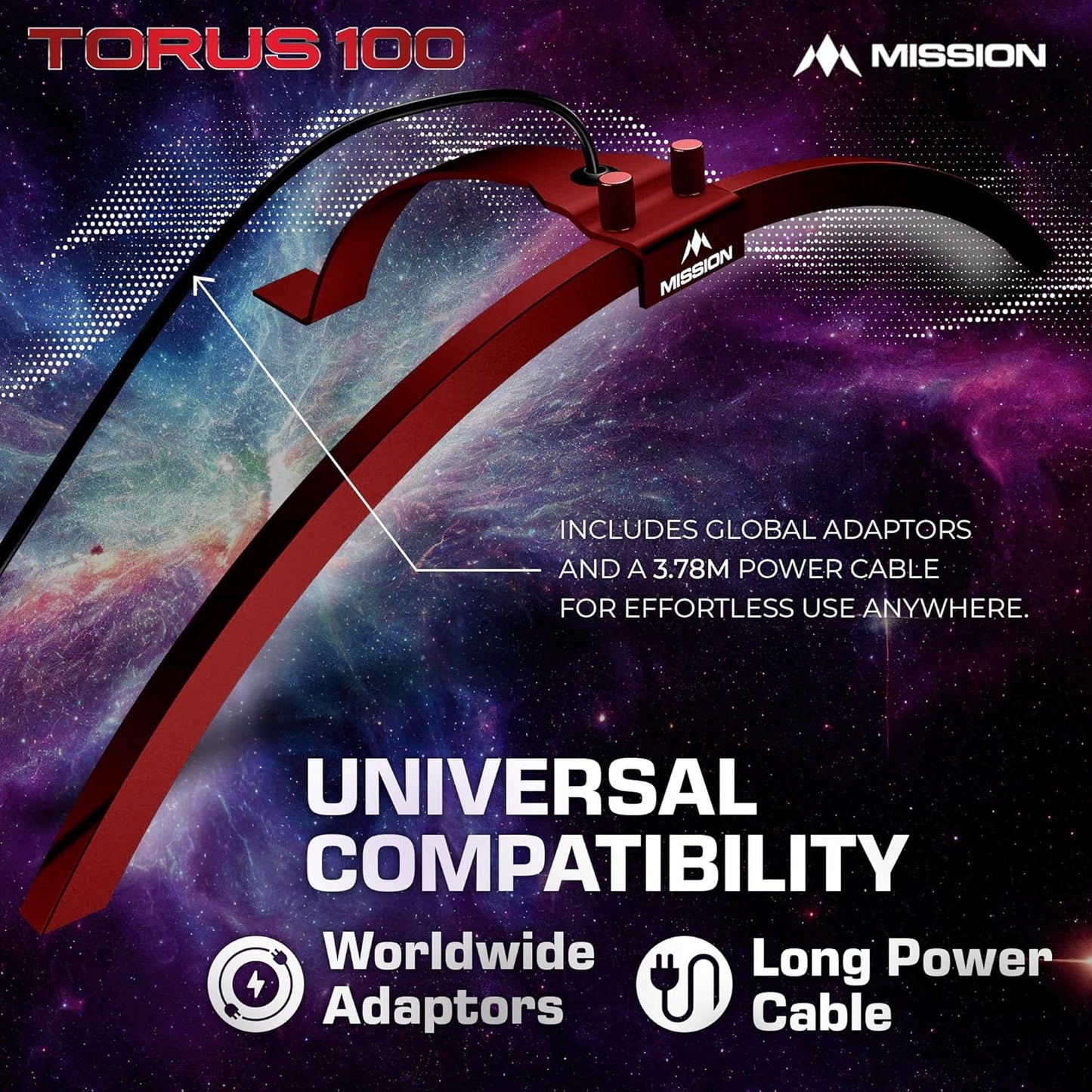 Torus 100 Boardbeleuchtung Rot, Metallic-Rot