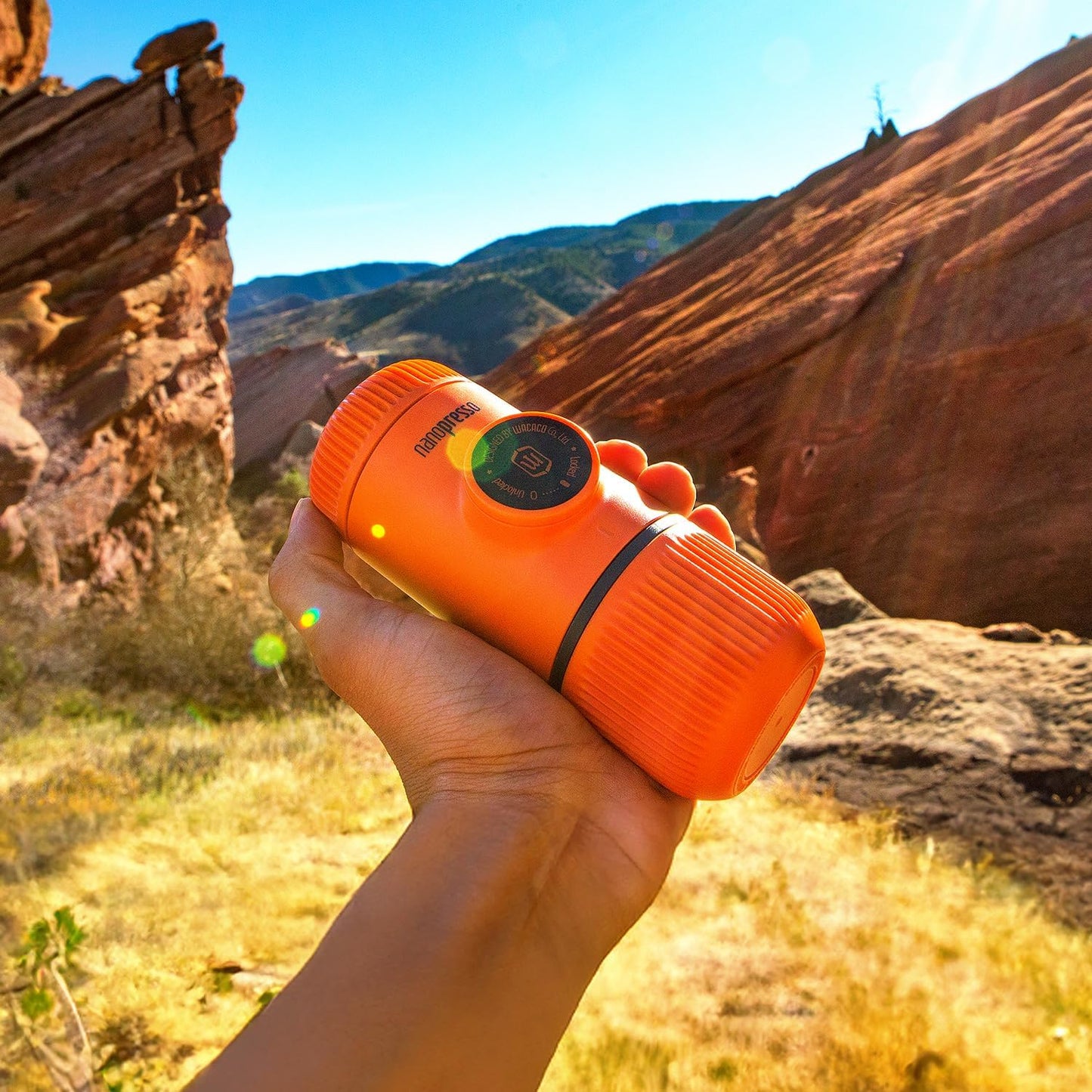 Tragbare Espressomaschine, Nanopresso, Orange