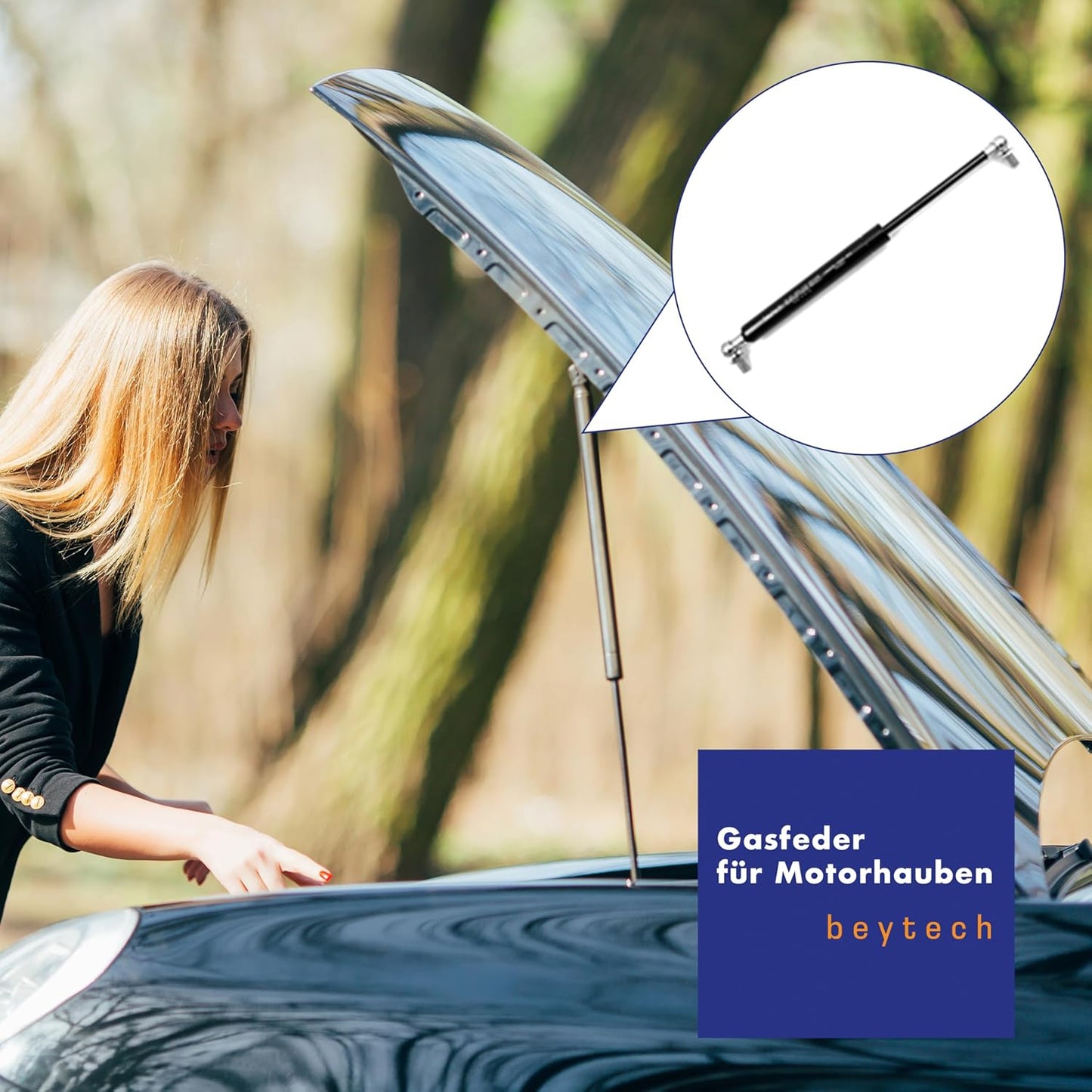 Gasdruckfeder für Türen und Autos (1000N, 300mm), 1000 Newton 300 mm