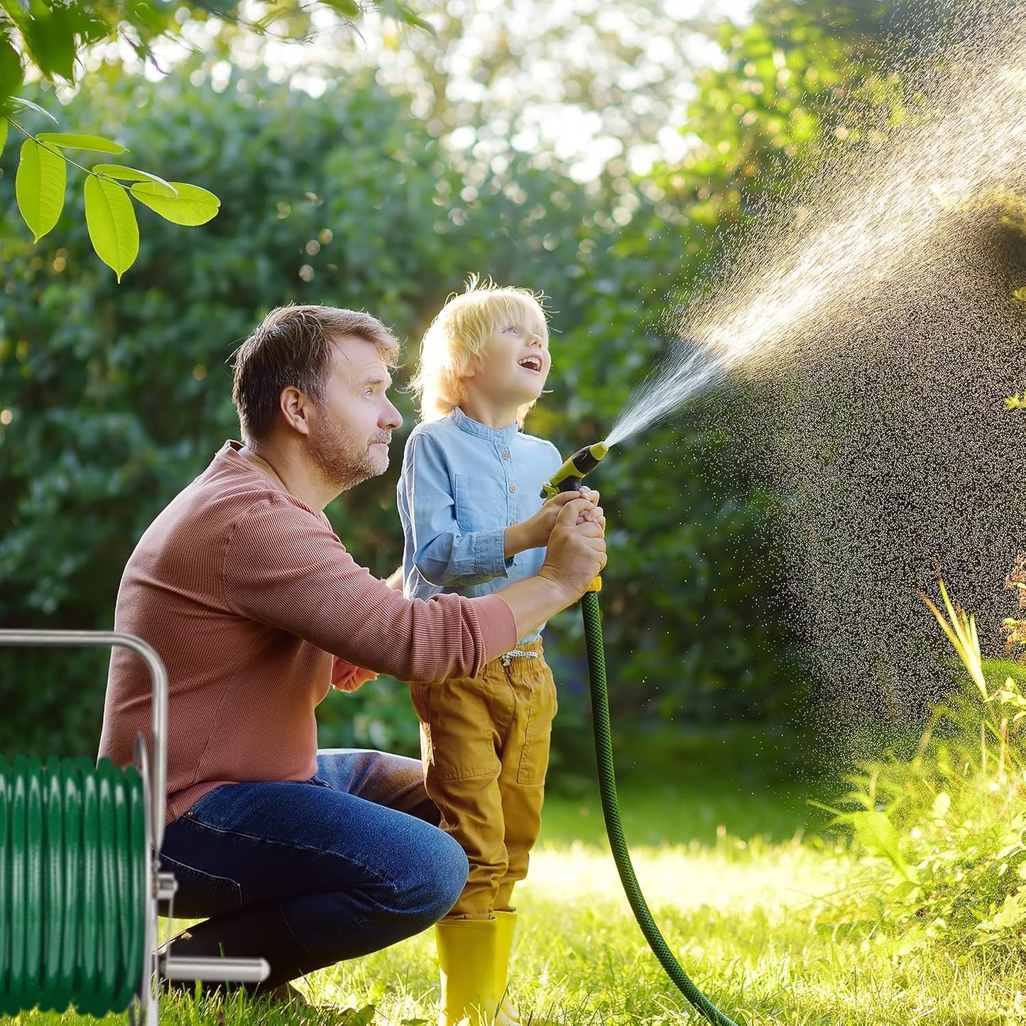 Edelstahl-Schlauchtrommel für 40m-Gartenschlauch