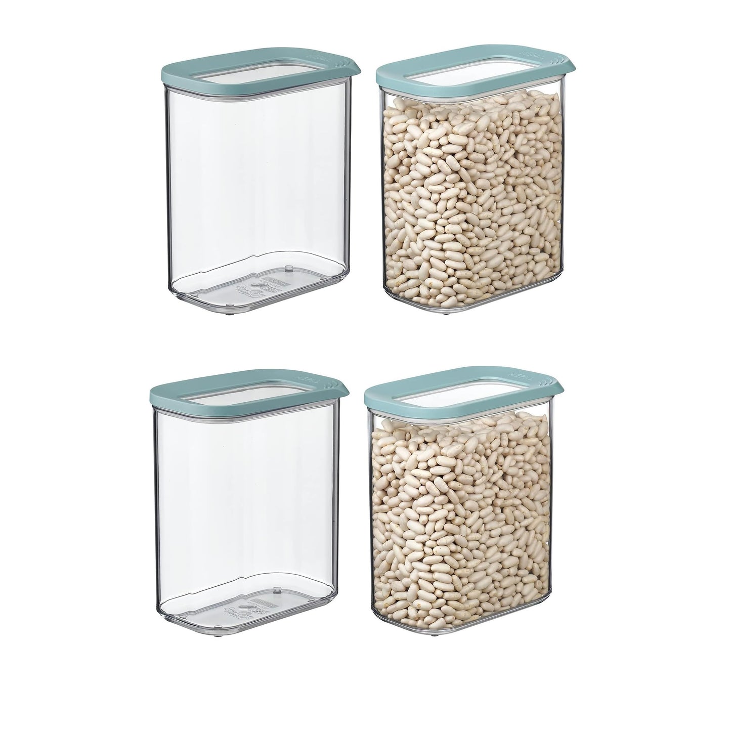 4-teiliges Vorratsdosen Set, 4 x 1500 ml Nordic Green