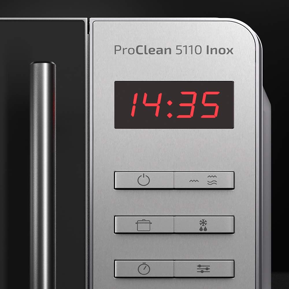 Mikrowelle Pro Clean 5110 mit Grillfunktion, Inox 20 L Digital mit Grill