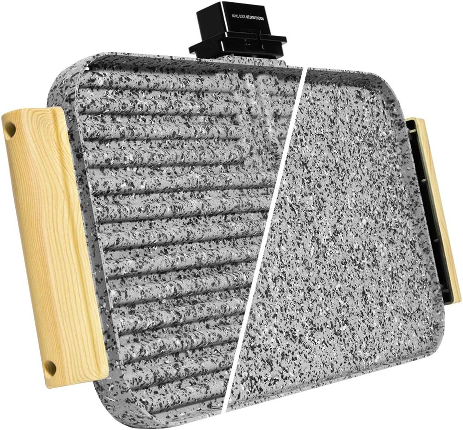 Grillplatte Rock&Water 2000, Grau und Schwarz / 2200W