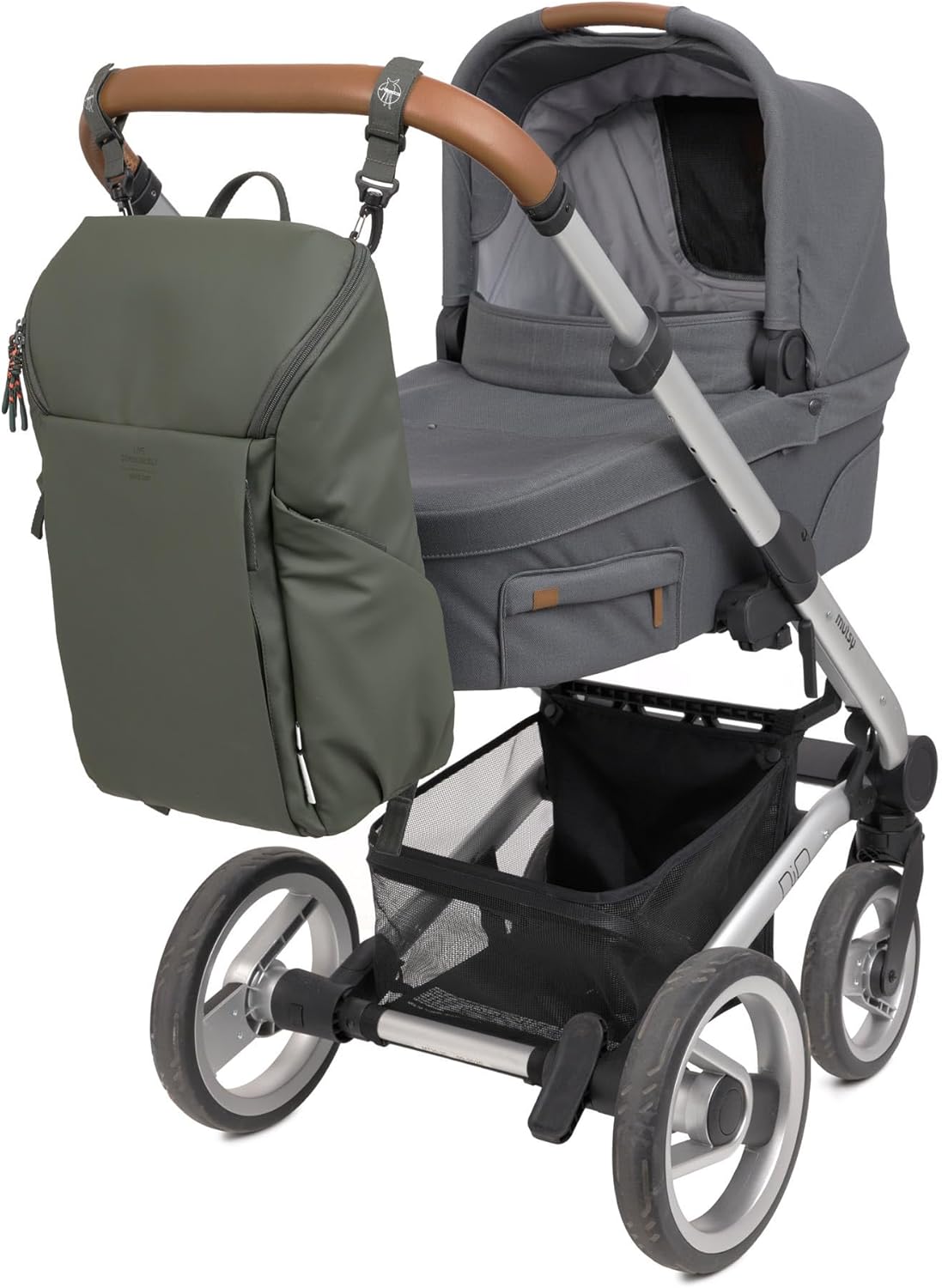 Wickelrucksack mit Wickelunterlage, Olive