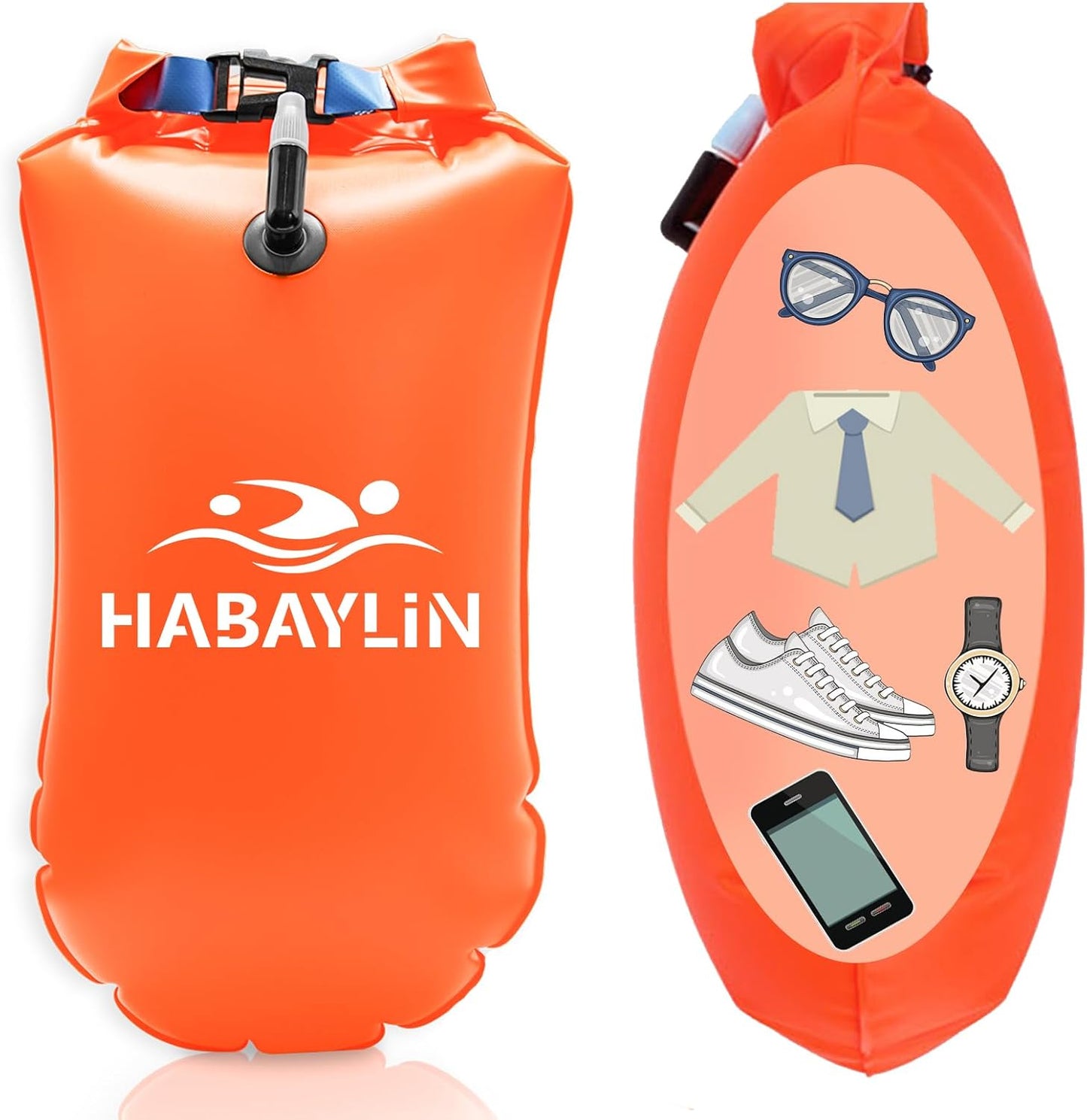 Aufblasbare Schwimmboje, Orange 20L