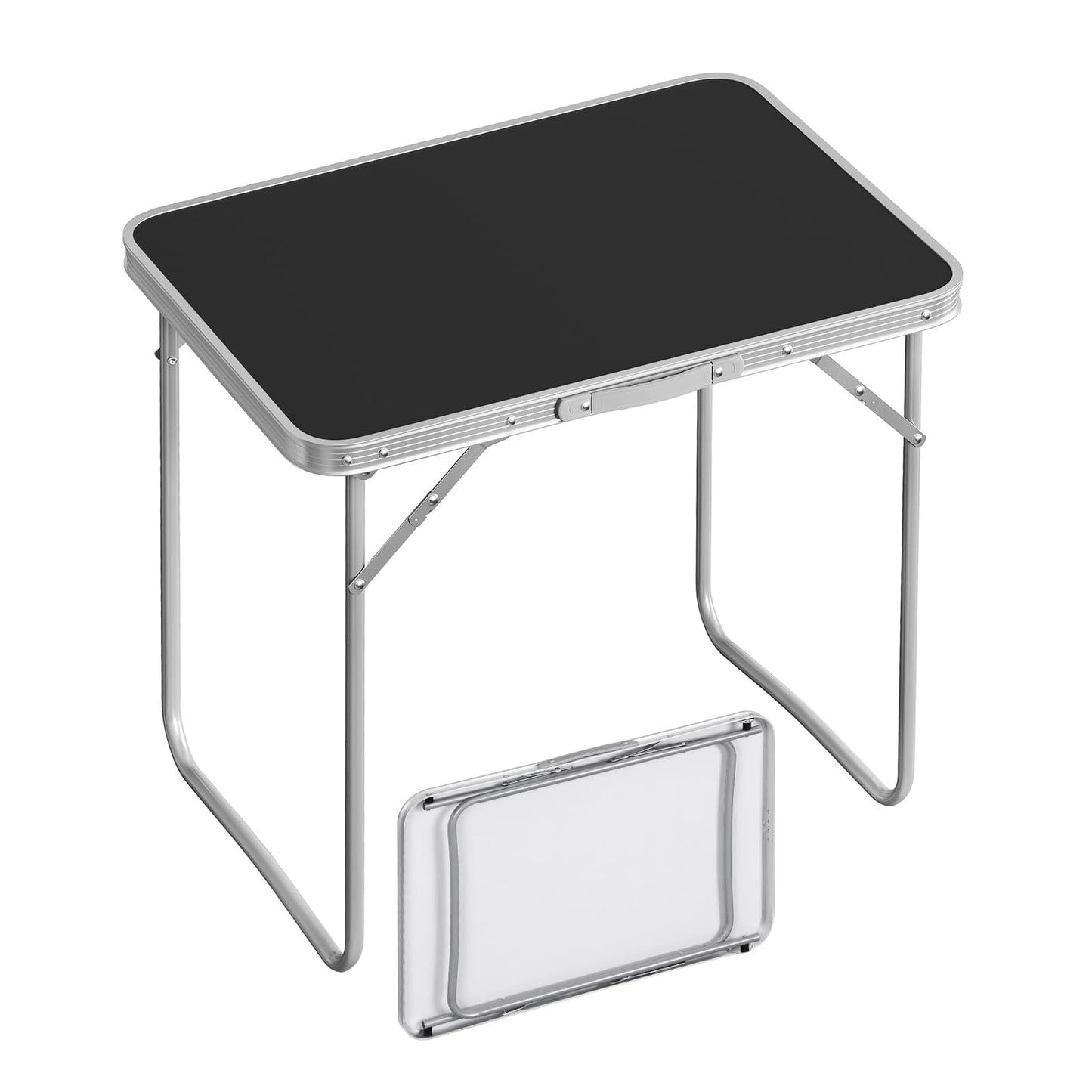 Klapptisch Campingtisch, Schwarz 70D x 50W x 60H cm