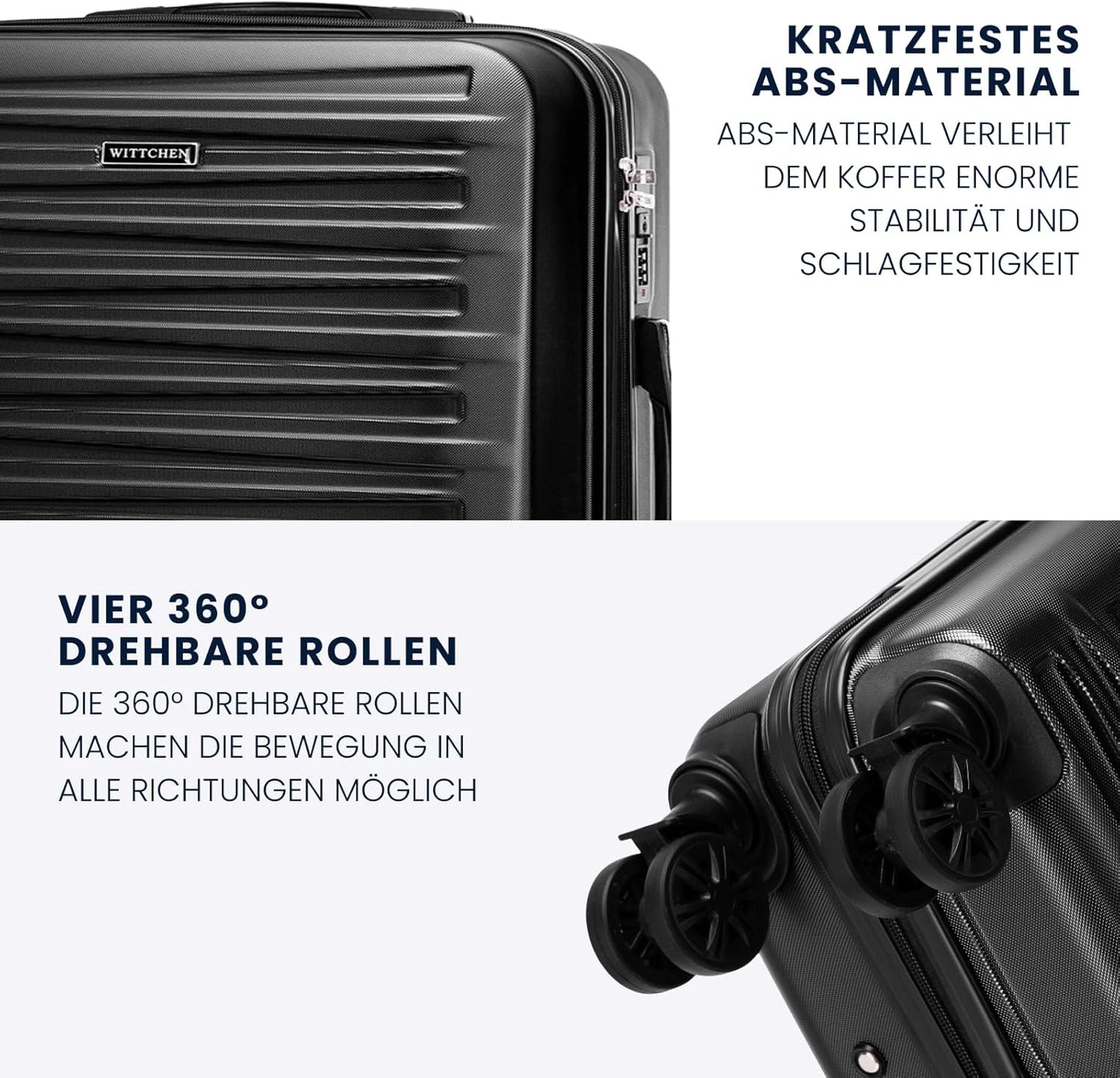 Skyspeed Line Hartschalen-Reisekoffer, Mittlerer Koffer Schwarz