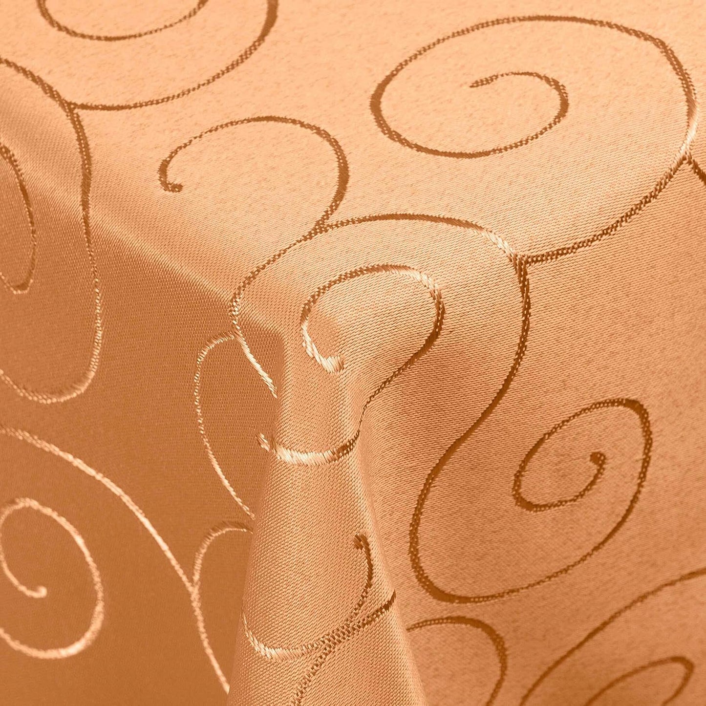 Tafeldecke mit Ornament-Stickerei, 130 x 340 cm (Eckig) Terrakotta