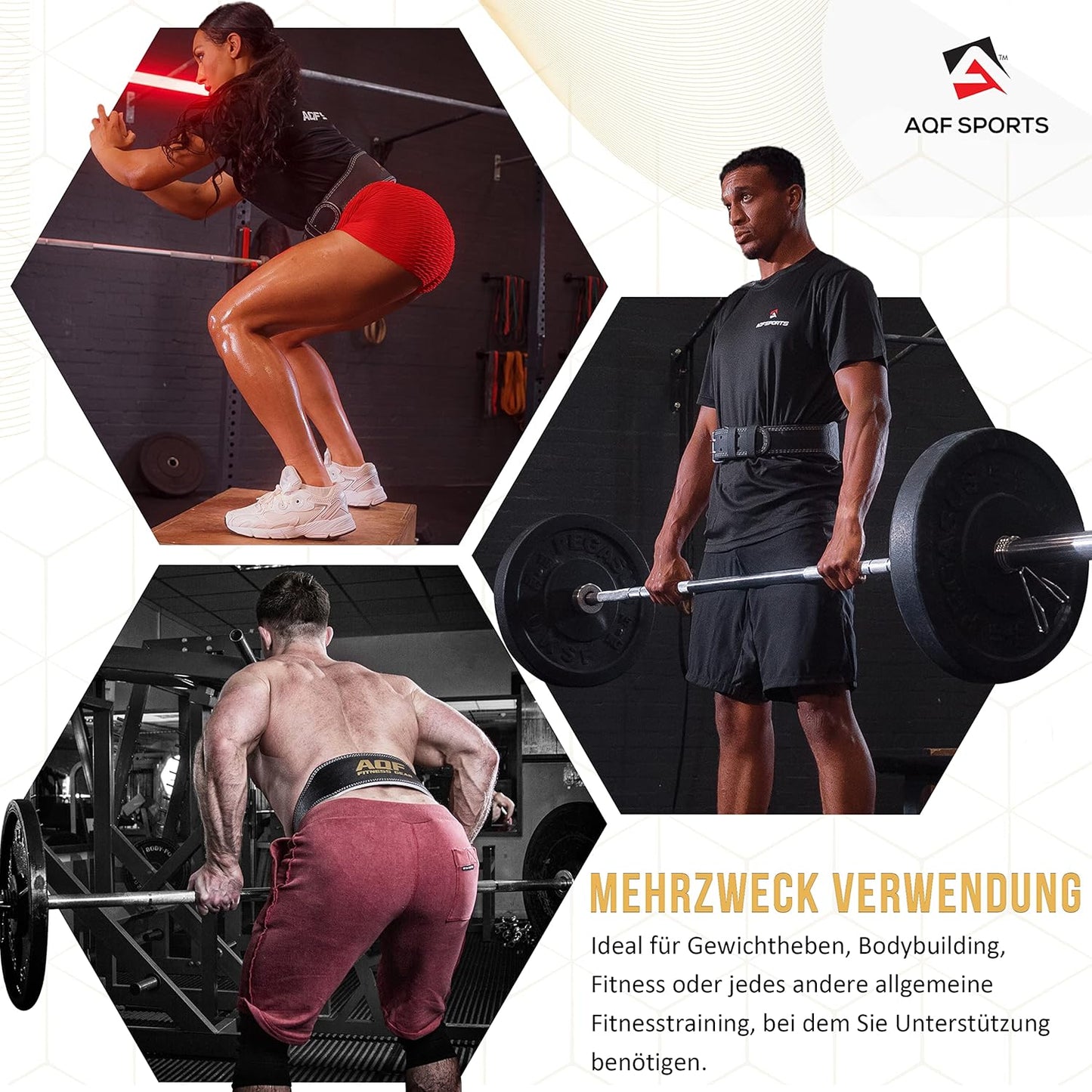 Gewichthebergürtel mit Lendenwirbelstütze, XXL 40"-44" Schwarz/Gold 4 Zoll