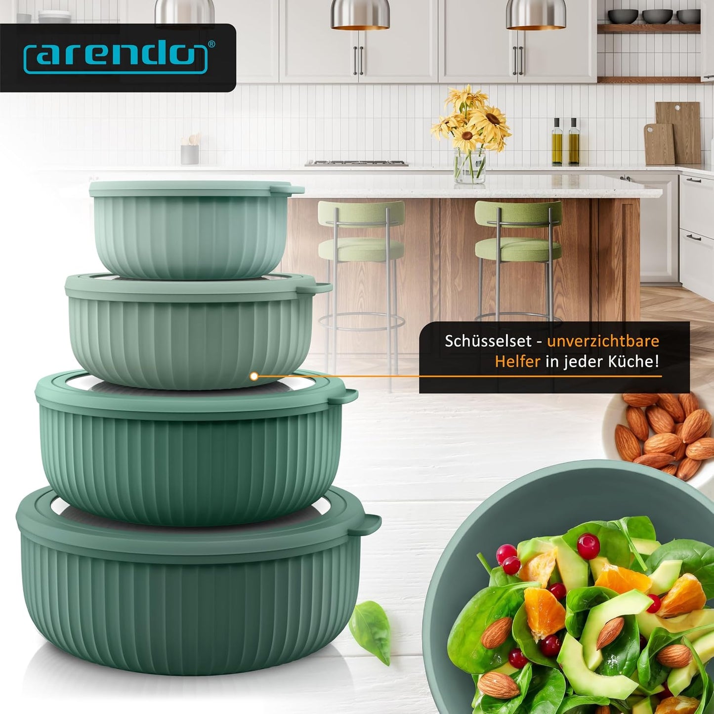 Salatschüssel-Set mit Deckel