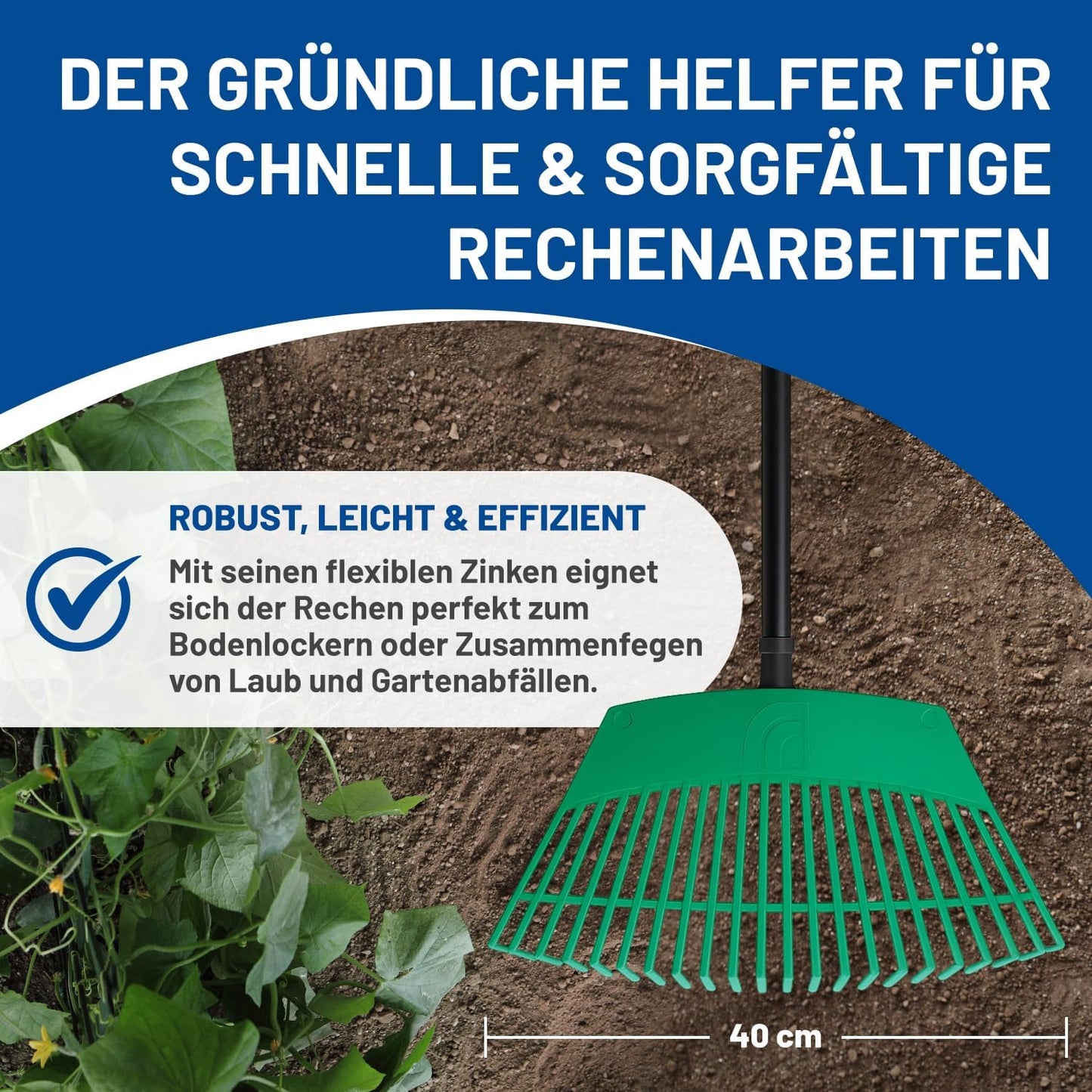 3-teiliges Gartenwerkzeug-Set für Laubpflege, 3-teiliges Garten-Set