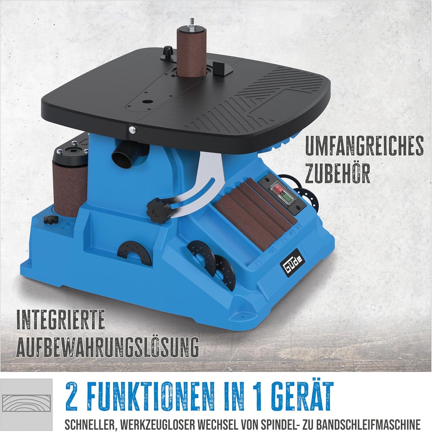 Spindel-Bandschleifmaschine GSBSM 500, 500 W Motorleistung