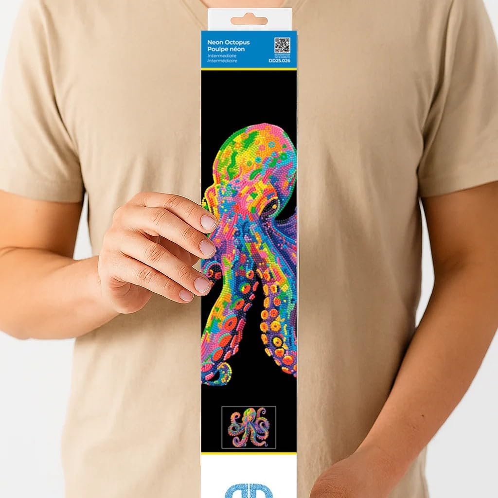 Diamond-Painting-Set Neon Oktopus