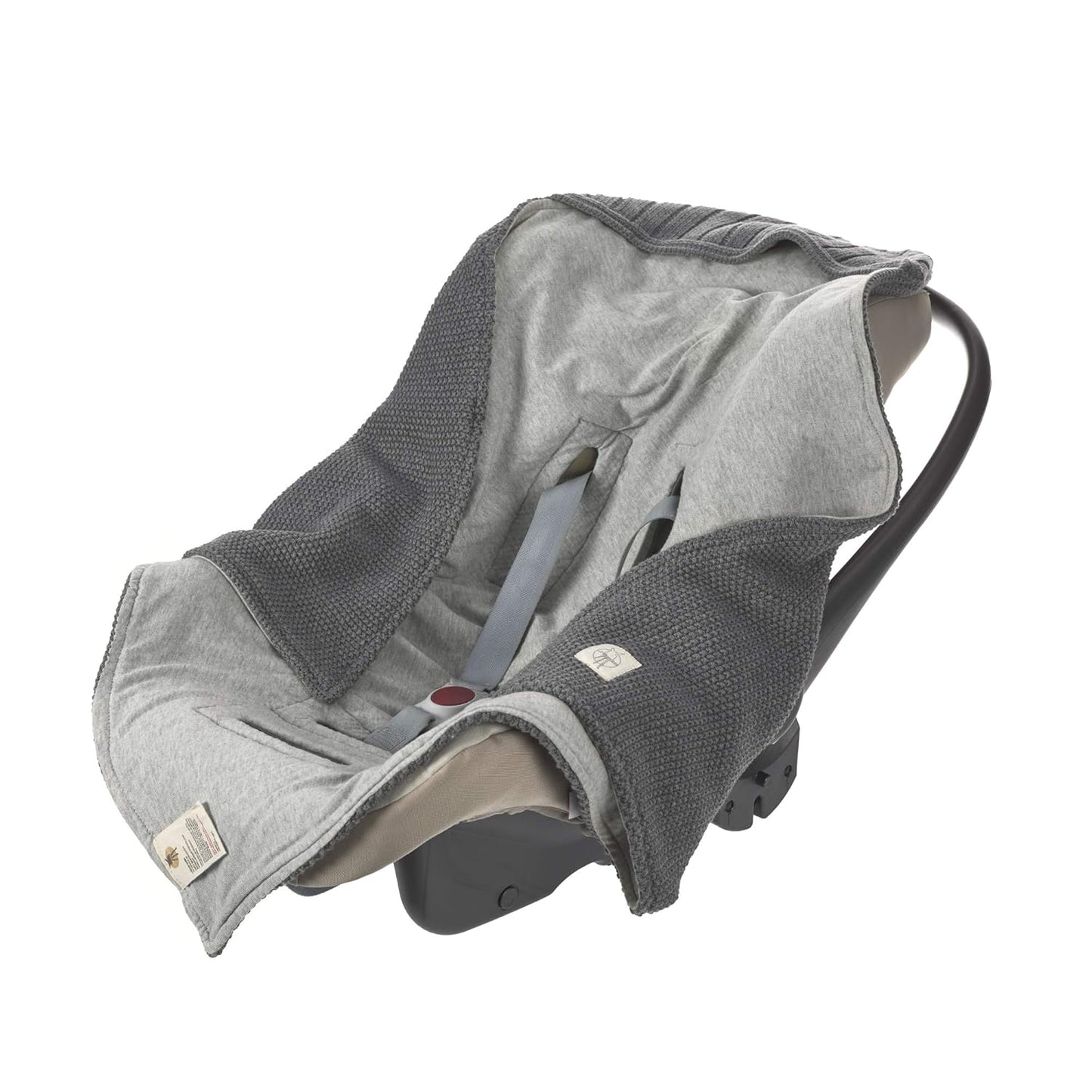 Baby Strickdecke mit Kapuze, für 3-Punkt-Gurtsysteme, Anthracite