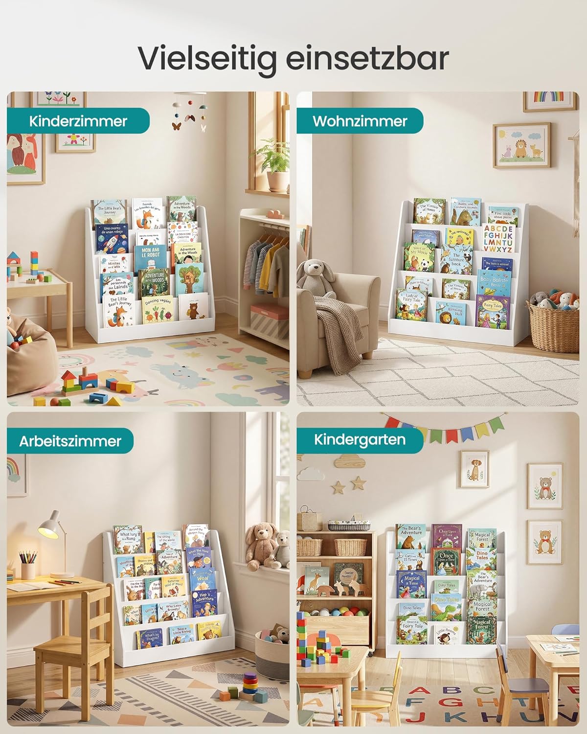 Kinderbücherregal mit 5 Ebenen, 80B x 80H cm
