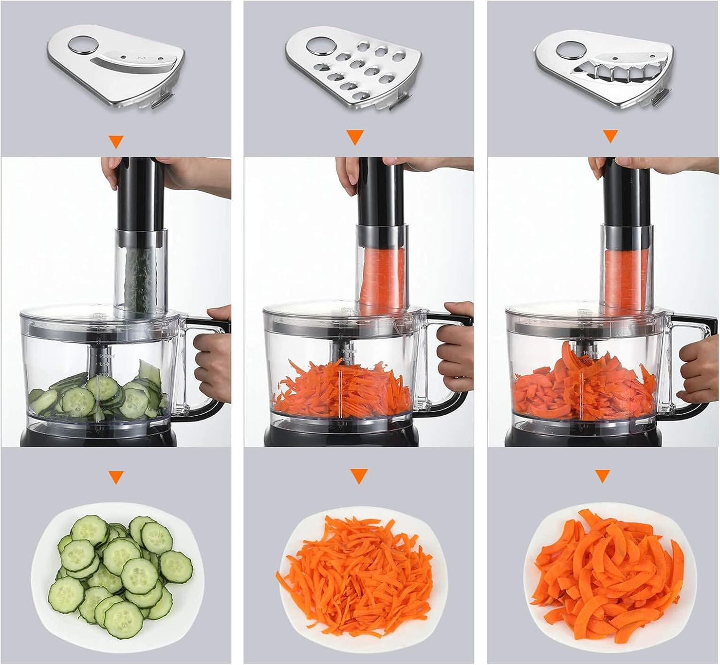 6in1 Foodprozessor, Sliver+schwarz