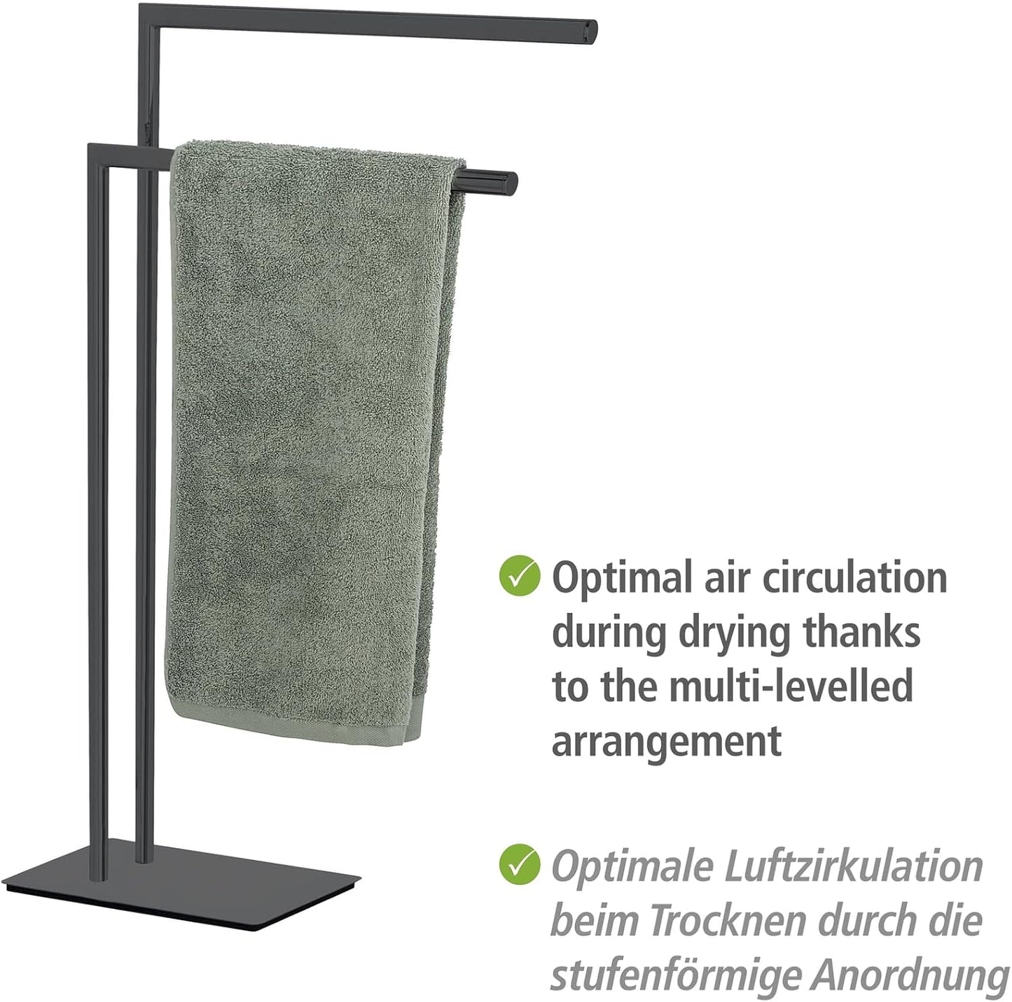Handtuchständer, Schwarz