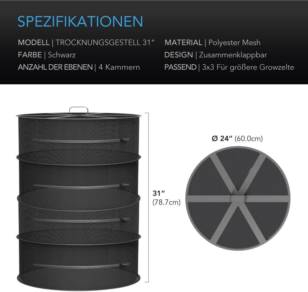 Kräuter-Trockengestell, 4 Lagiges Gross