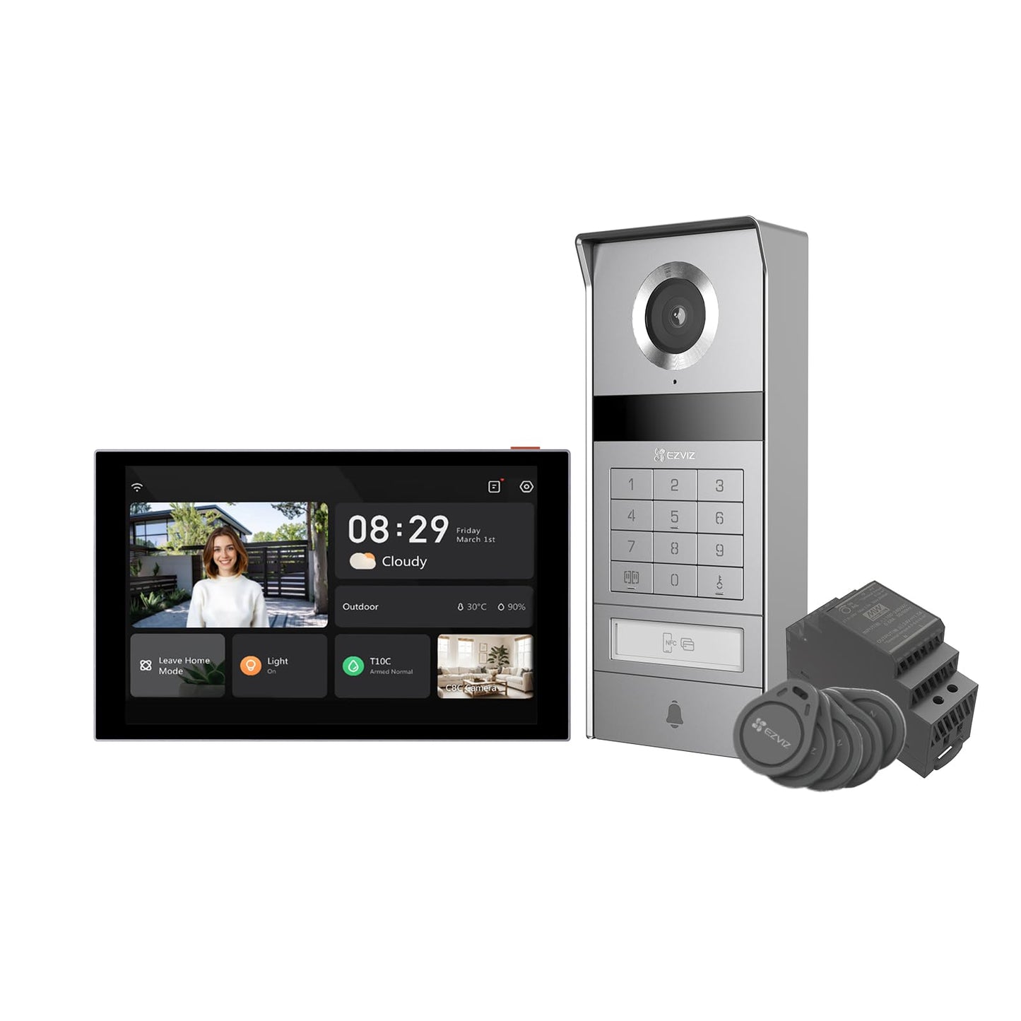 TP9 Pro 4K Türsprechanlage mit Touchscreen-Monitor, Türsprechanlage Tp9 Pro
