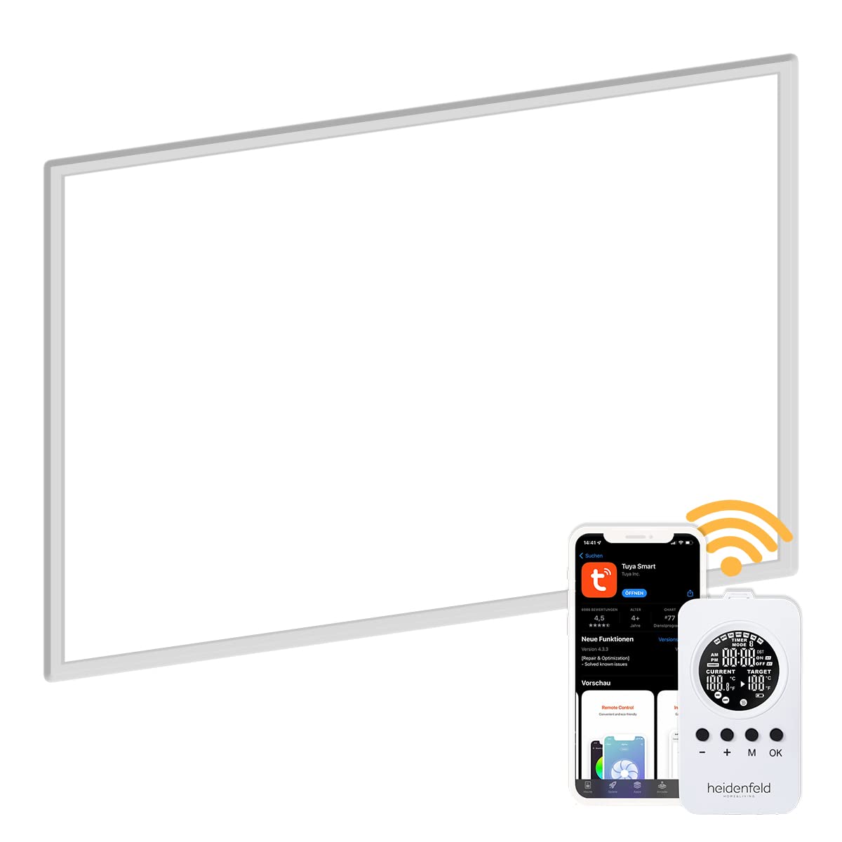 HF-HP110 Infrarotheizung mit Thermostat und App-Steuerung, Hf-hp110 800 Watt