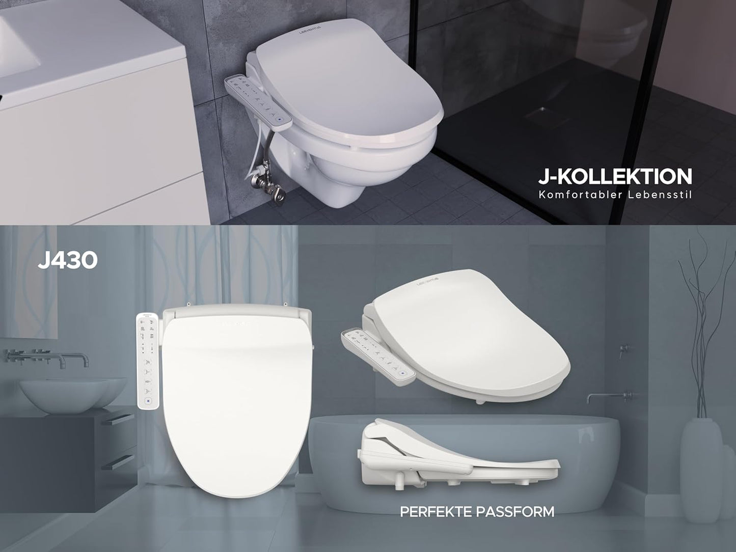 Elektronisches Bidet J430 mit seitlichem Bedienelement, J430 Standard
