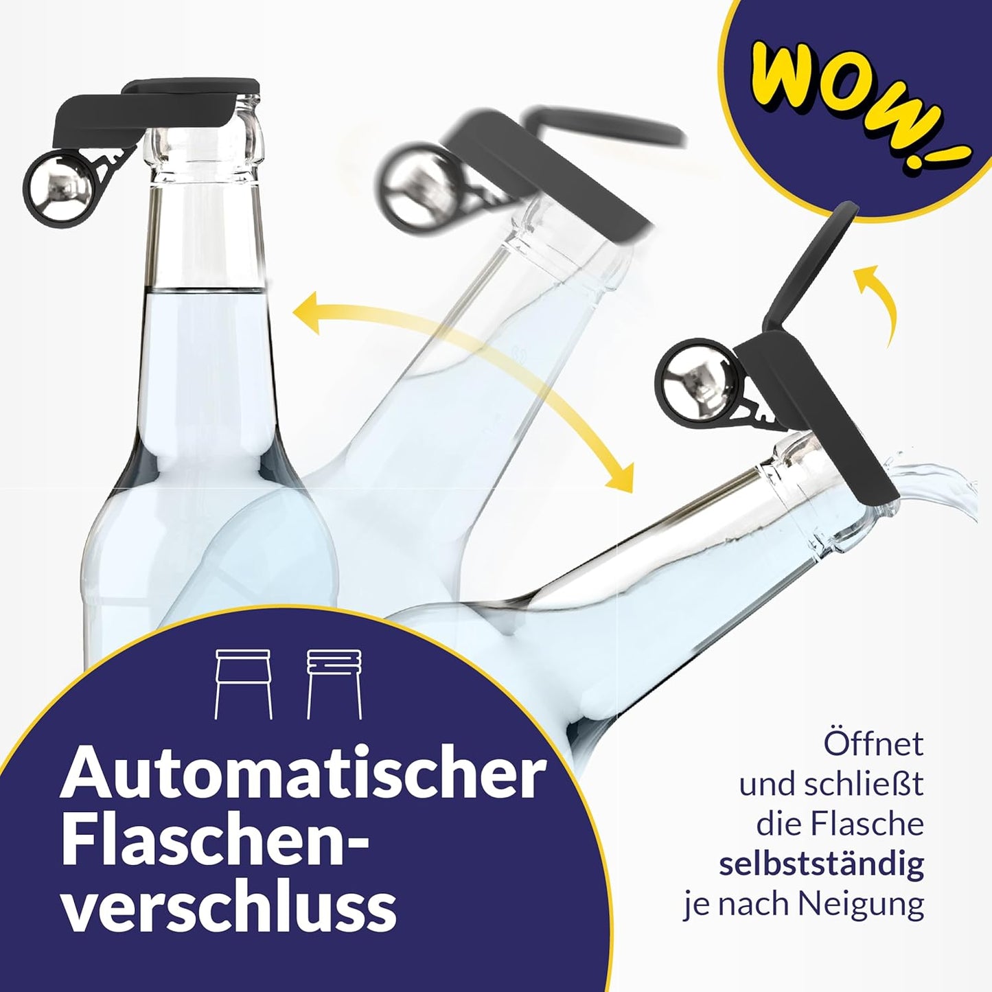5-teiliges Flaschenverschluss Wespenschutz-Set, 5 X Bunt + Smileys