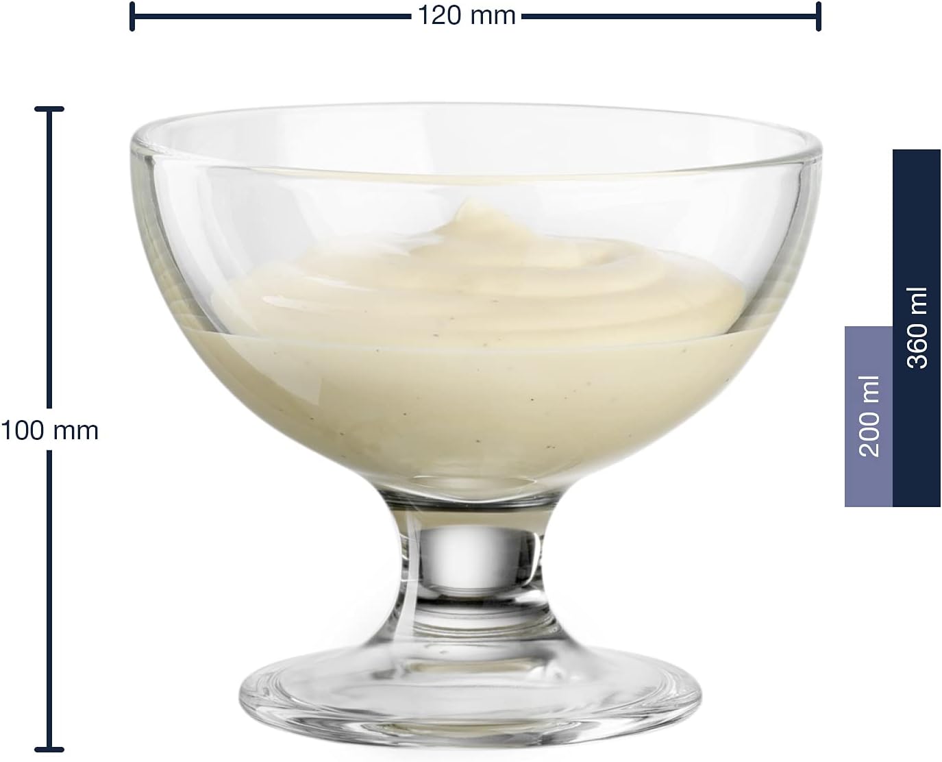 Eisbecher Set Cucina, Eisbecher 6 Pieces | 360 ml, Diameter 12 cm
