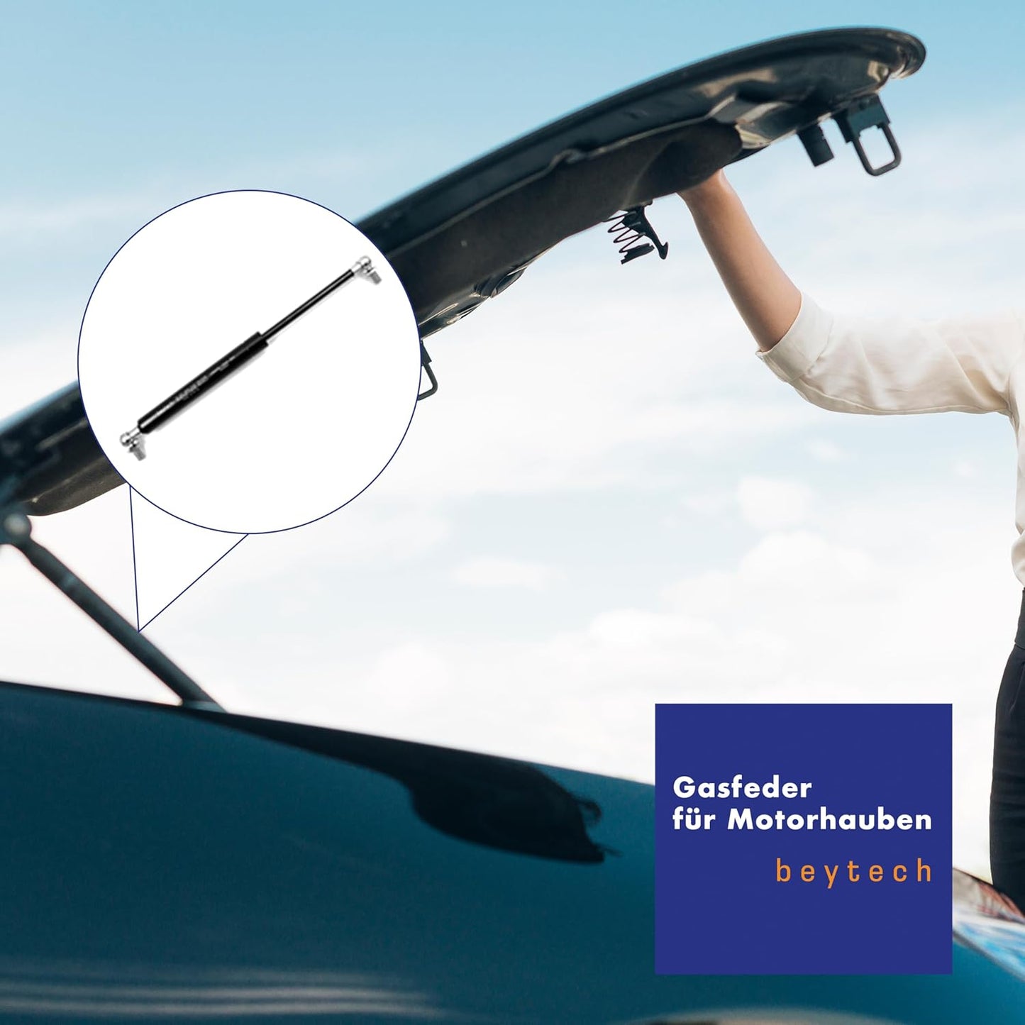 Gasdruckfeder mit Kugelgelenk, 800N, 800 Newton 400 mm