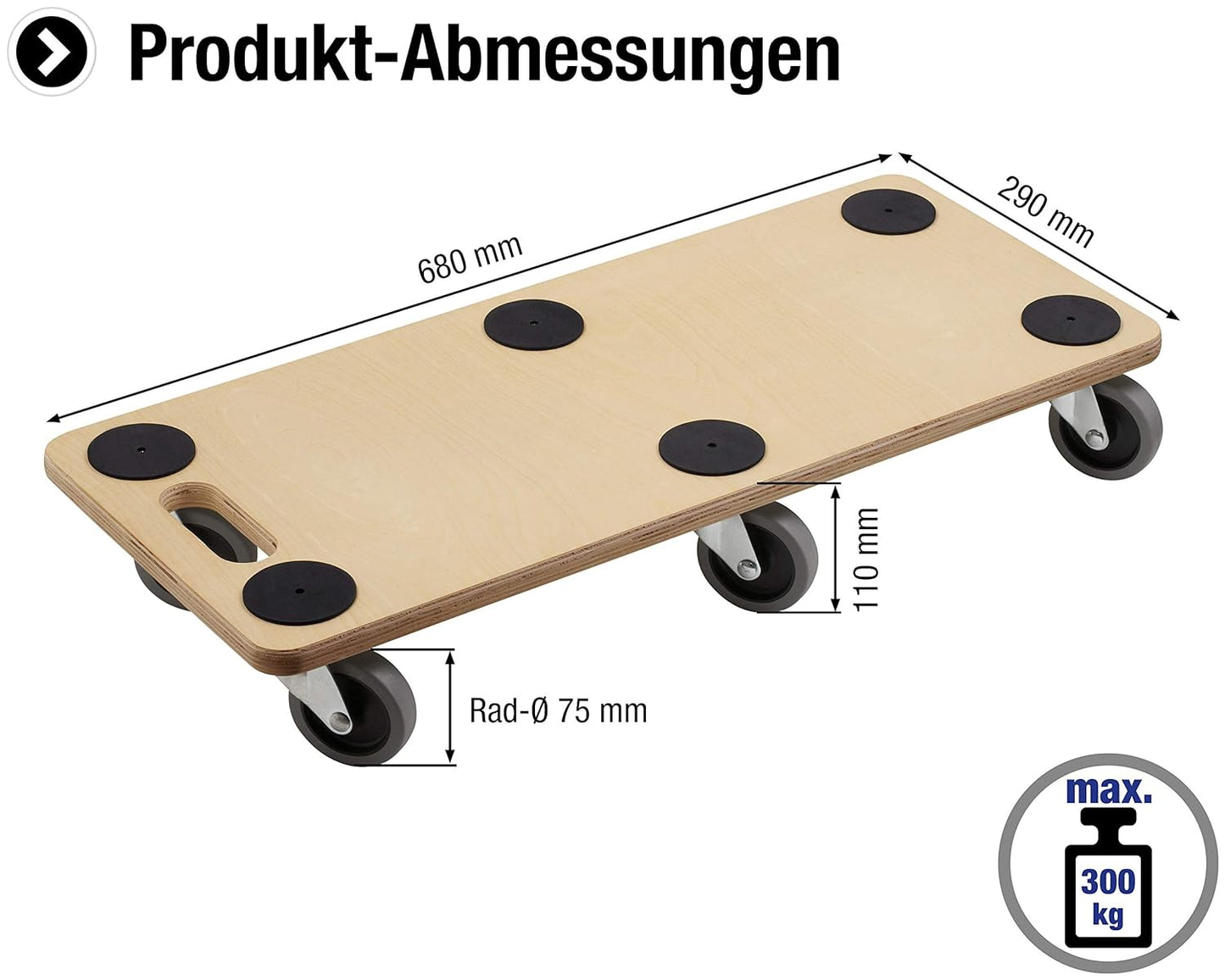 Transportroller, Natur 680 x 290 mm
