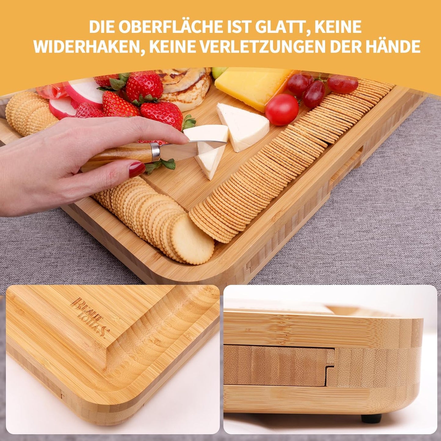 Käsebrett mit Messer-Set