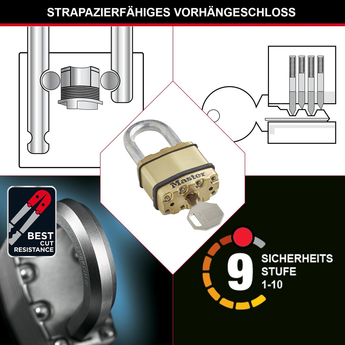 2er Set Vorhängeschloss, Medium Bügel + Wetterfest