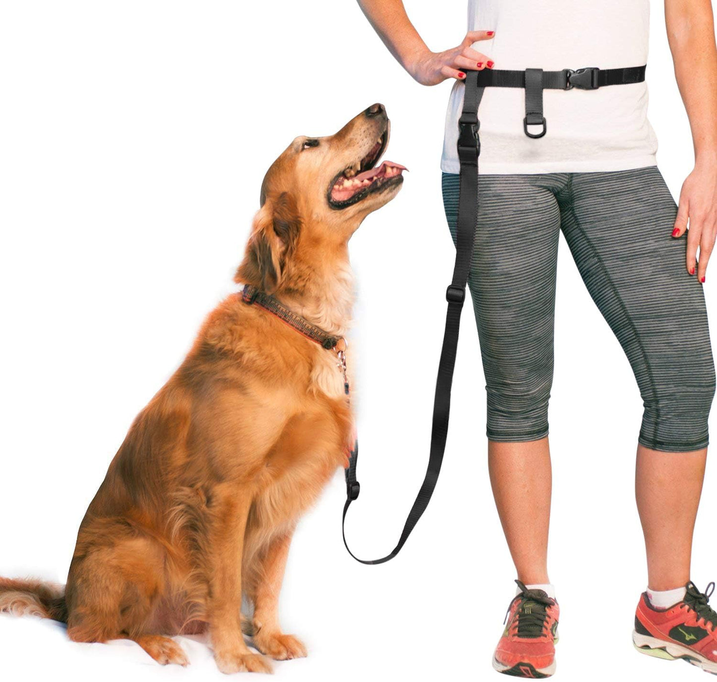 Verstellbare Freihandleine, Regular Belt (22"- 40" Waist) schwarz