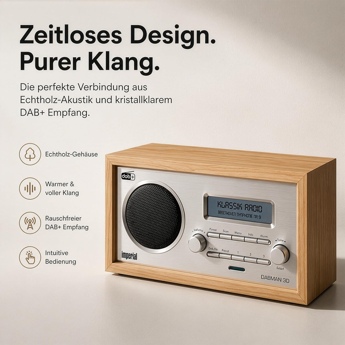 DAB+ Küchenradio mit Aux In, rückseite Braun