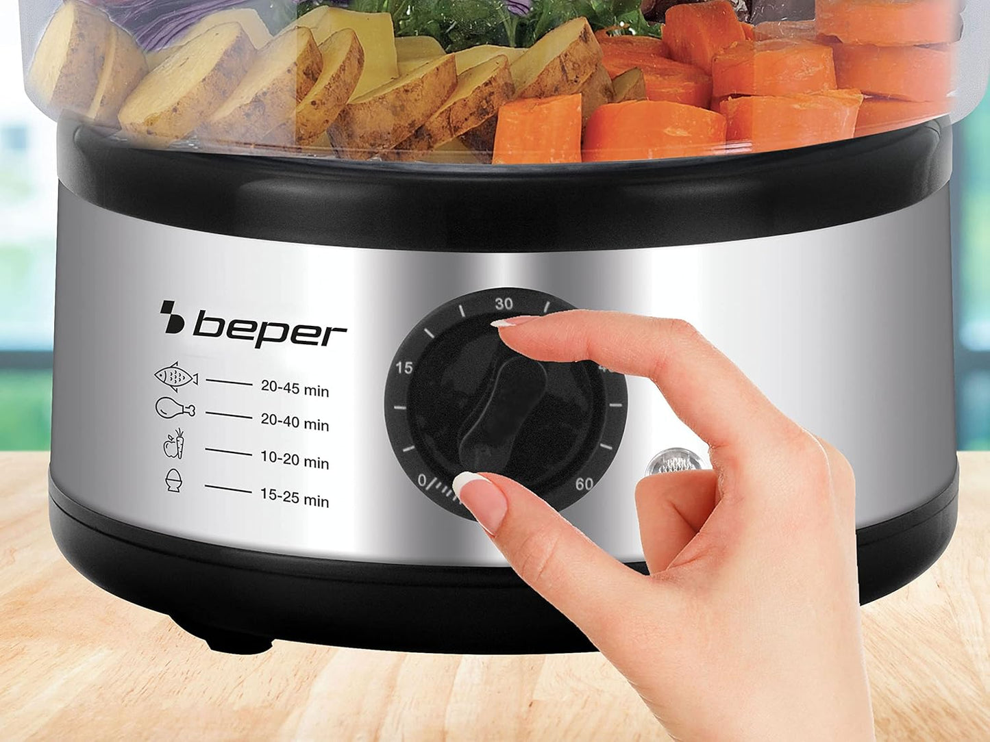 Multifunktionaler Dampfgarer mit Timer, 5 LITRES