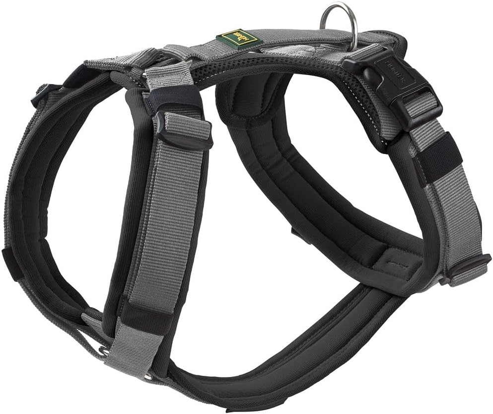 Hundegeschirr Maldon UP, stark reflektierend, verstellbar, M-L schwarz/grau