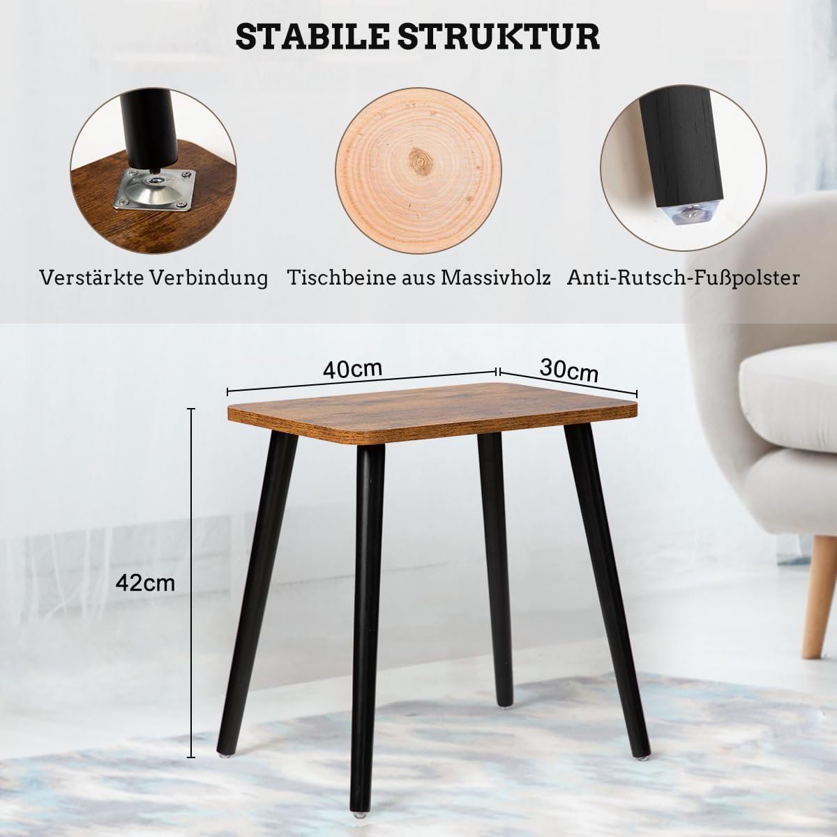 Kleiner Beistelltisch, Braun