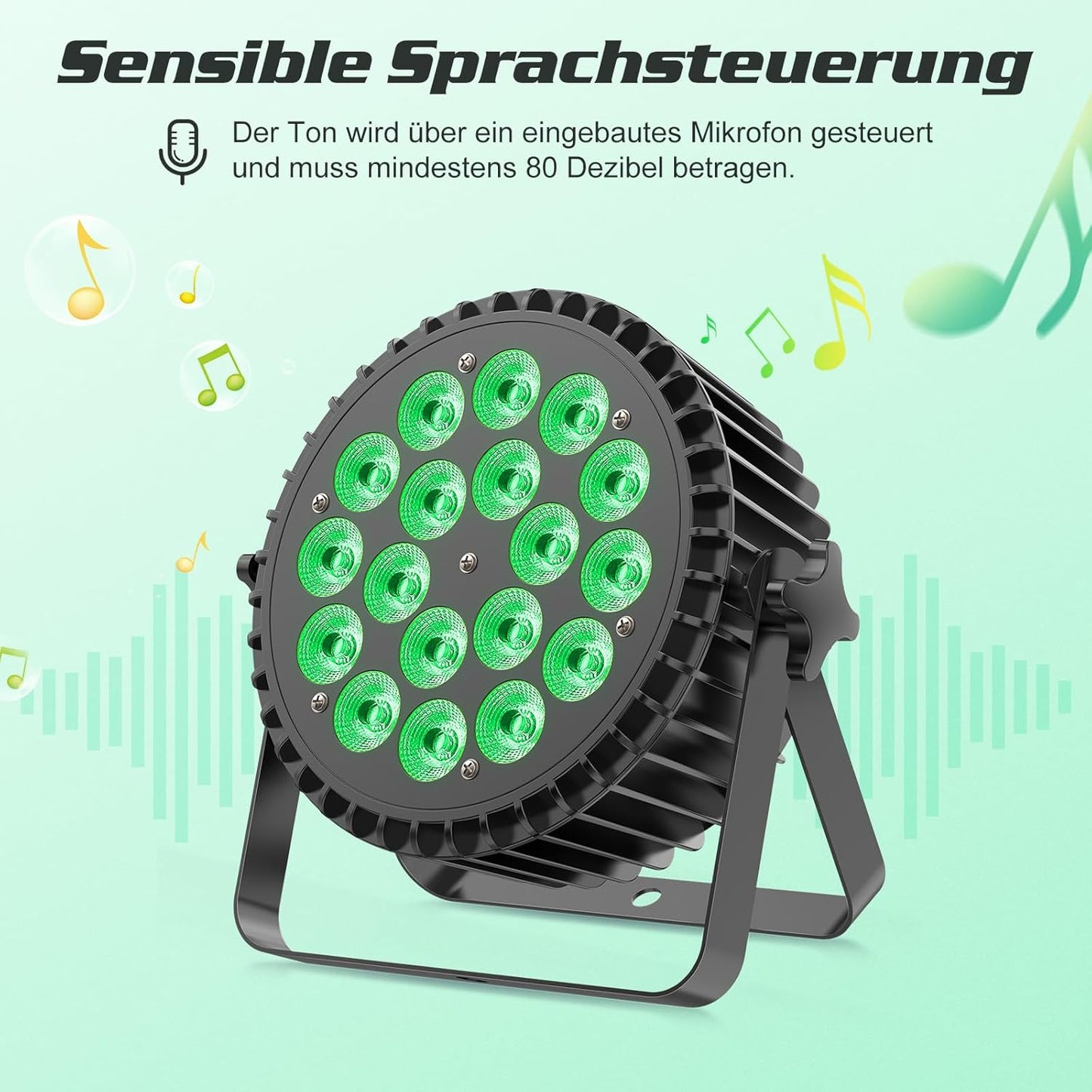 LED Par Scheinwerfer, Schwarz 1er-Pack