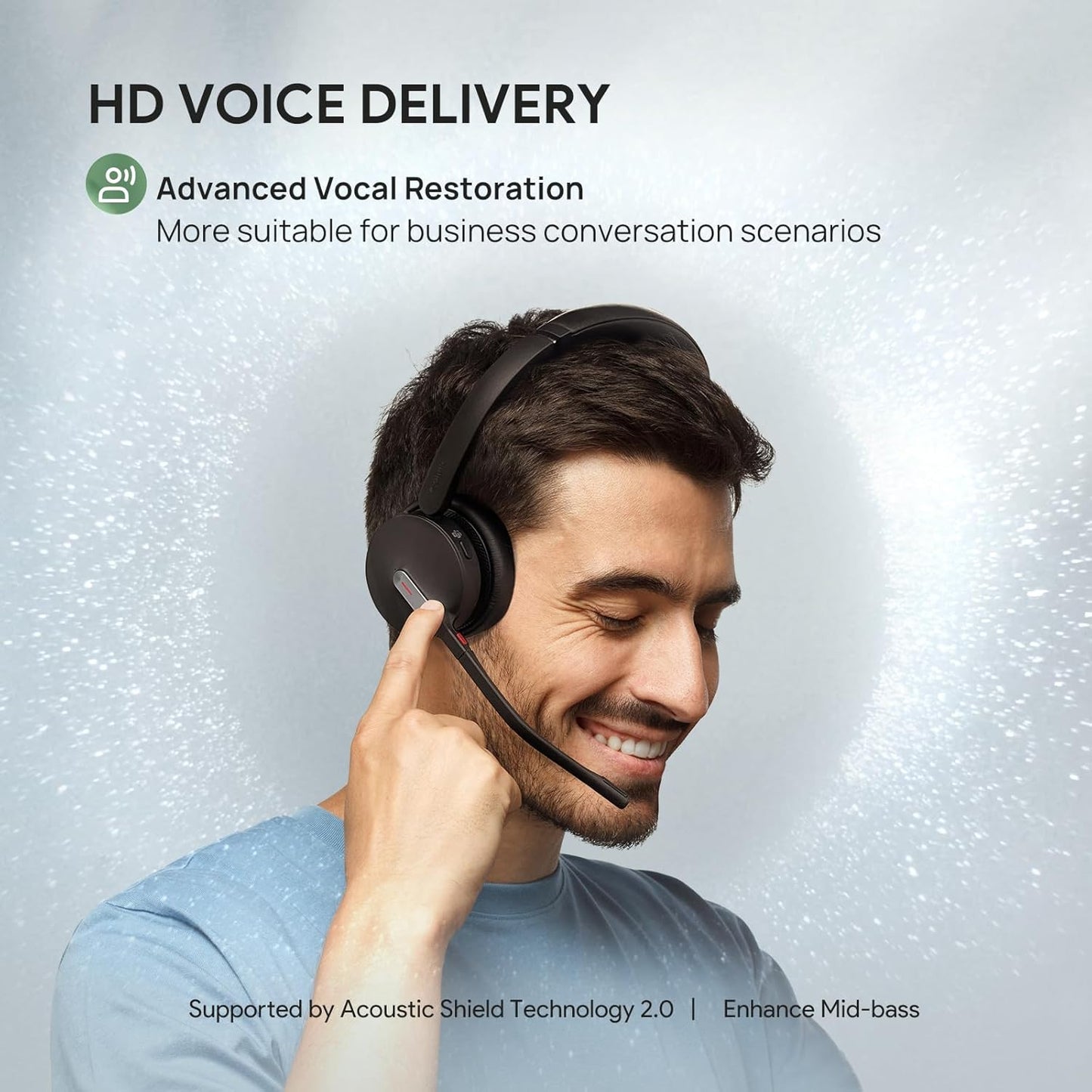 Bluetooth Headset mit Mikrofon, Schwarz BH70 Headset Type-C