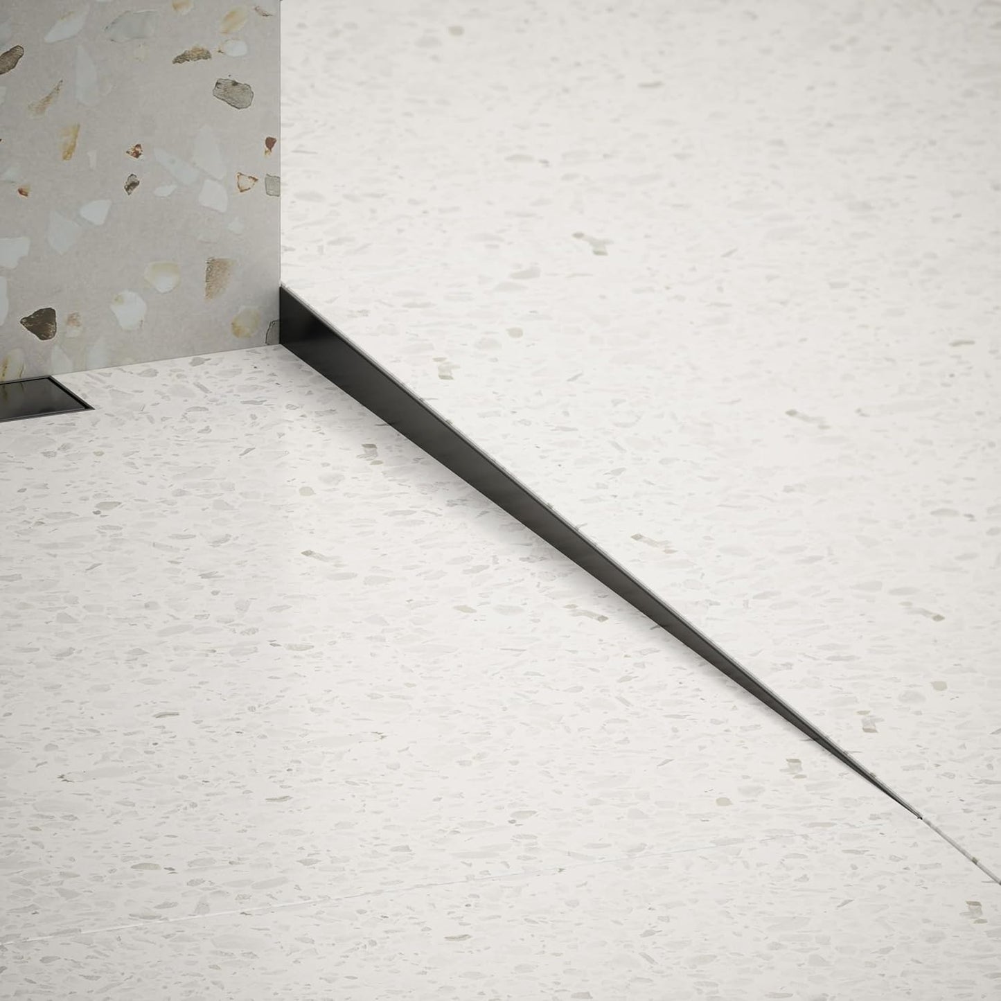 Gefälleprofil für begehbare Dusche (rechts), 100cm x 10/12 mm (Fliese/Kante) Rechts