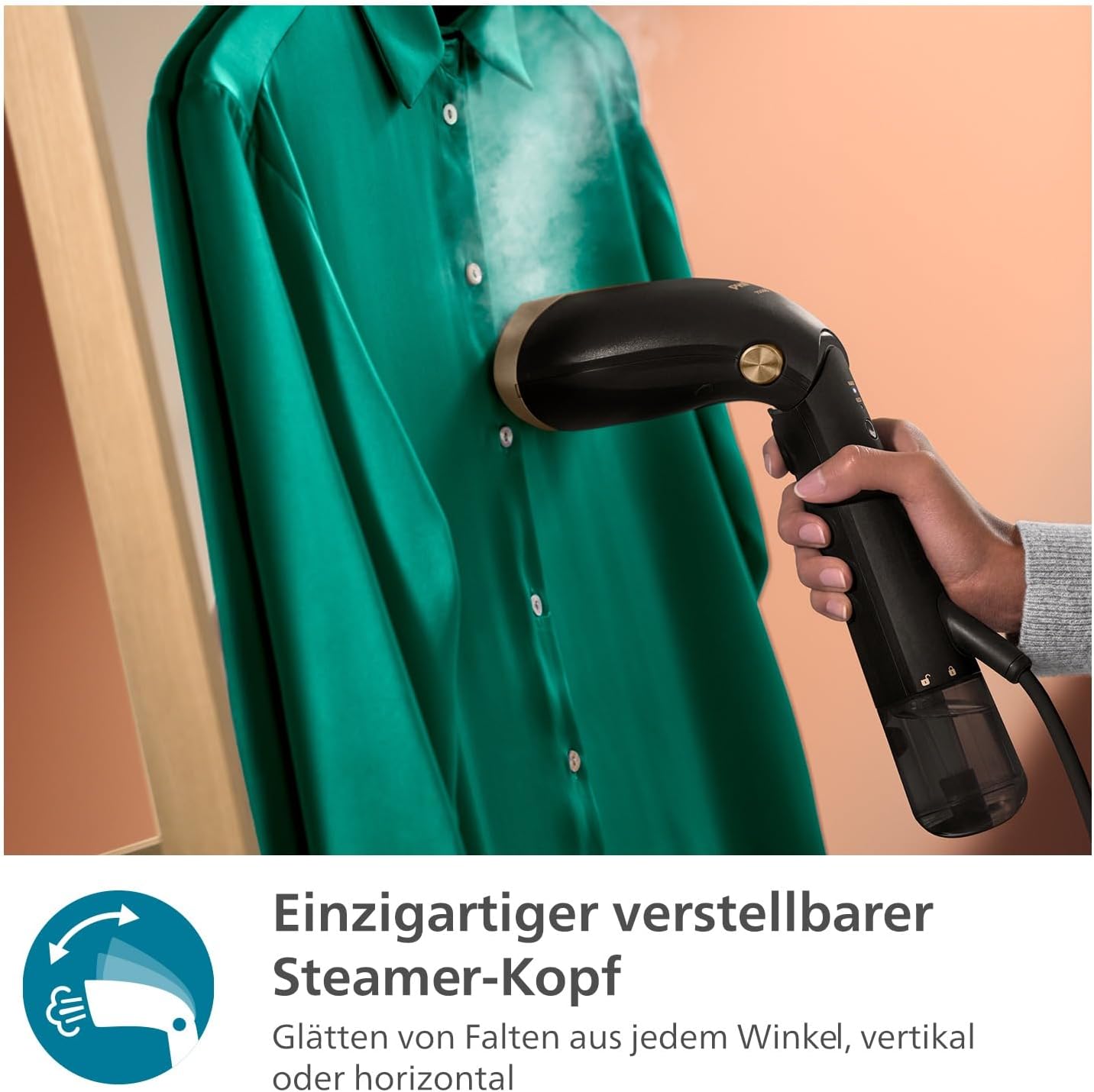 STH7060/80 Dampfbürste 7000 Series mit Zubehör-Set, Schwarz/Gold inkl. Handschuh & Stylemat