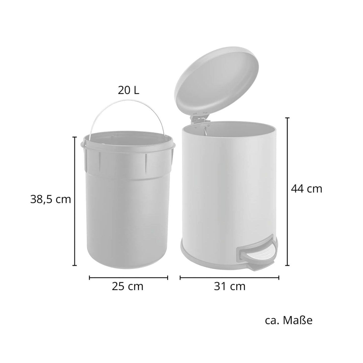Mülleimer, Grau