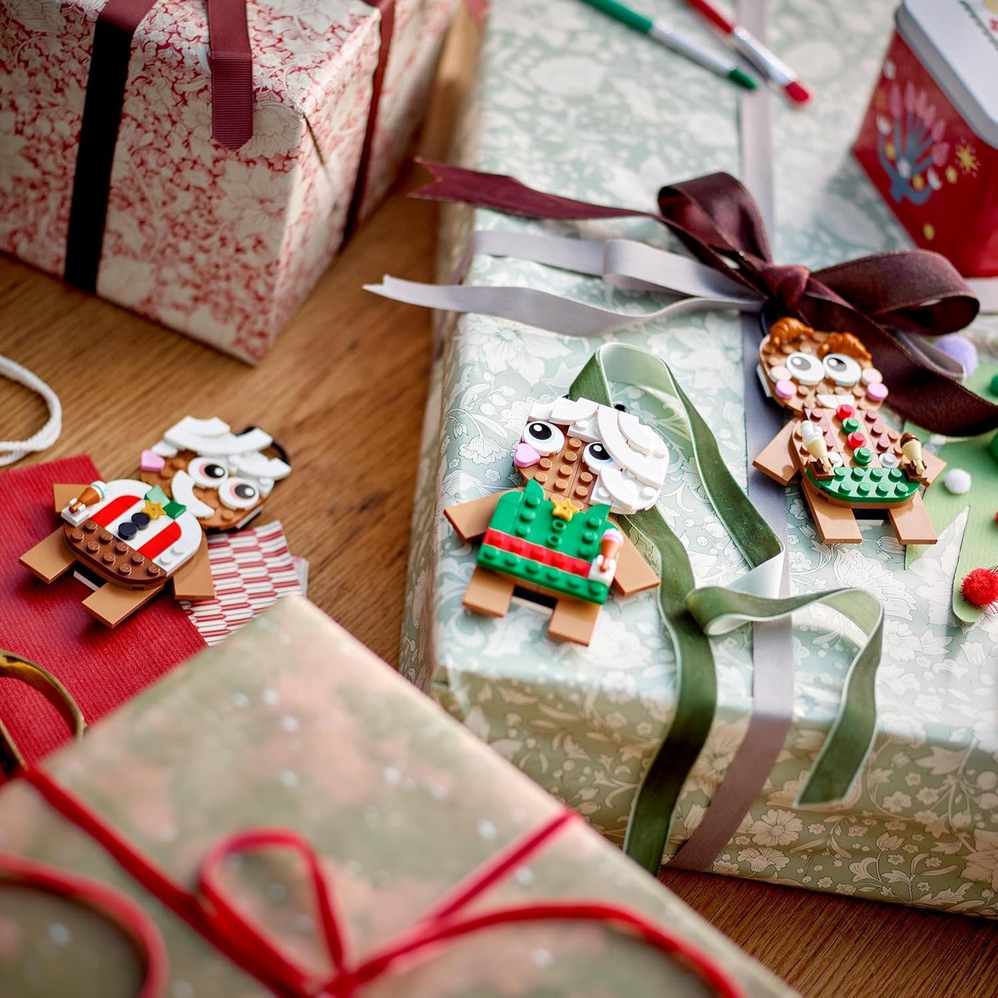 Lebkuchenmännchen Deko-Set für Weihnachten, Single