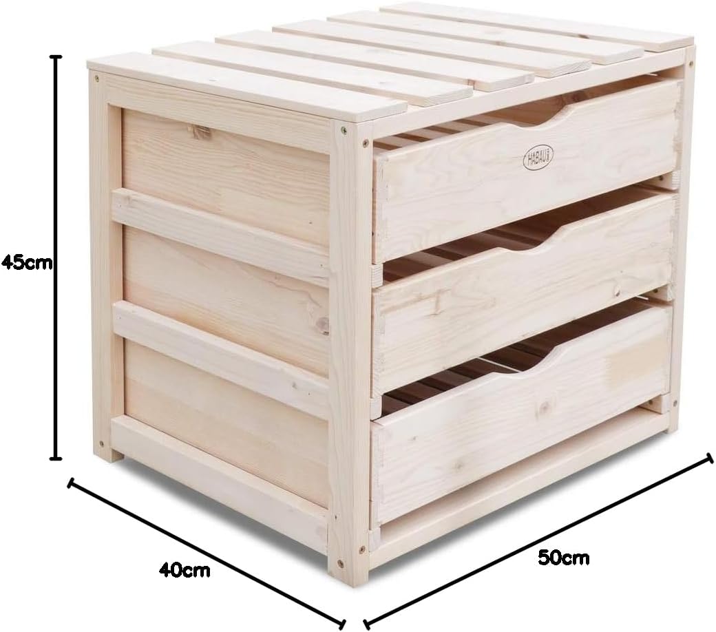Holz-Aufbewahrungskiste mit Schubladen, 50 x 40 x 45 cm, Single
