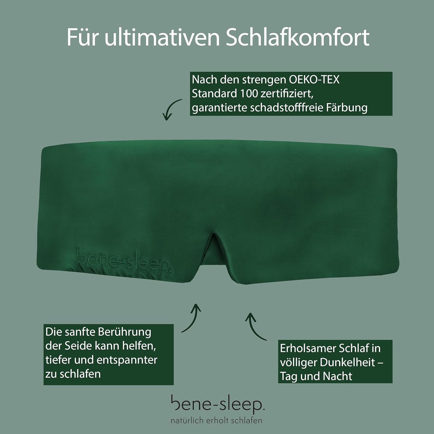Seidenschlafmaske, Dunkelgrün