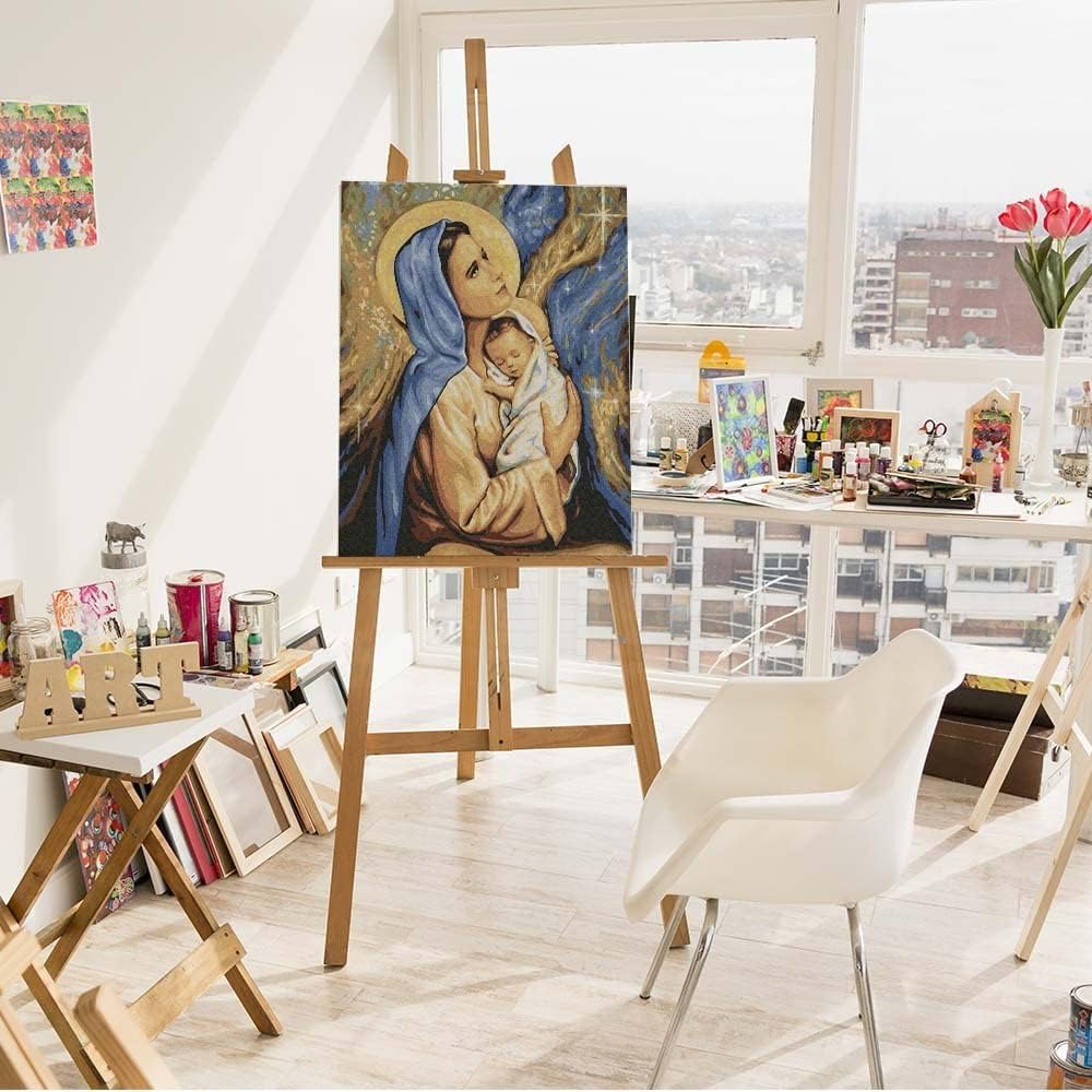 Malen nach Zahlen - Heilige Mutter Gottes Maria, Heilige Mutter Gottes Maria Mit Rahmen