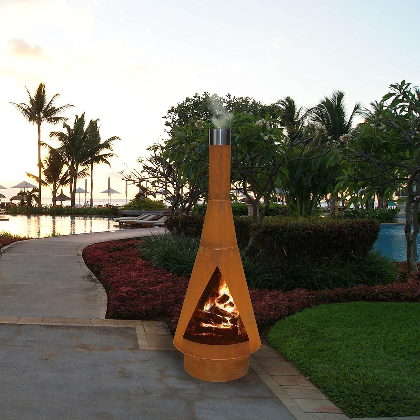 Corten Terrassen-Ofen, XL 160cm Corten